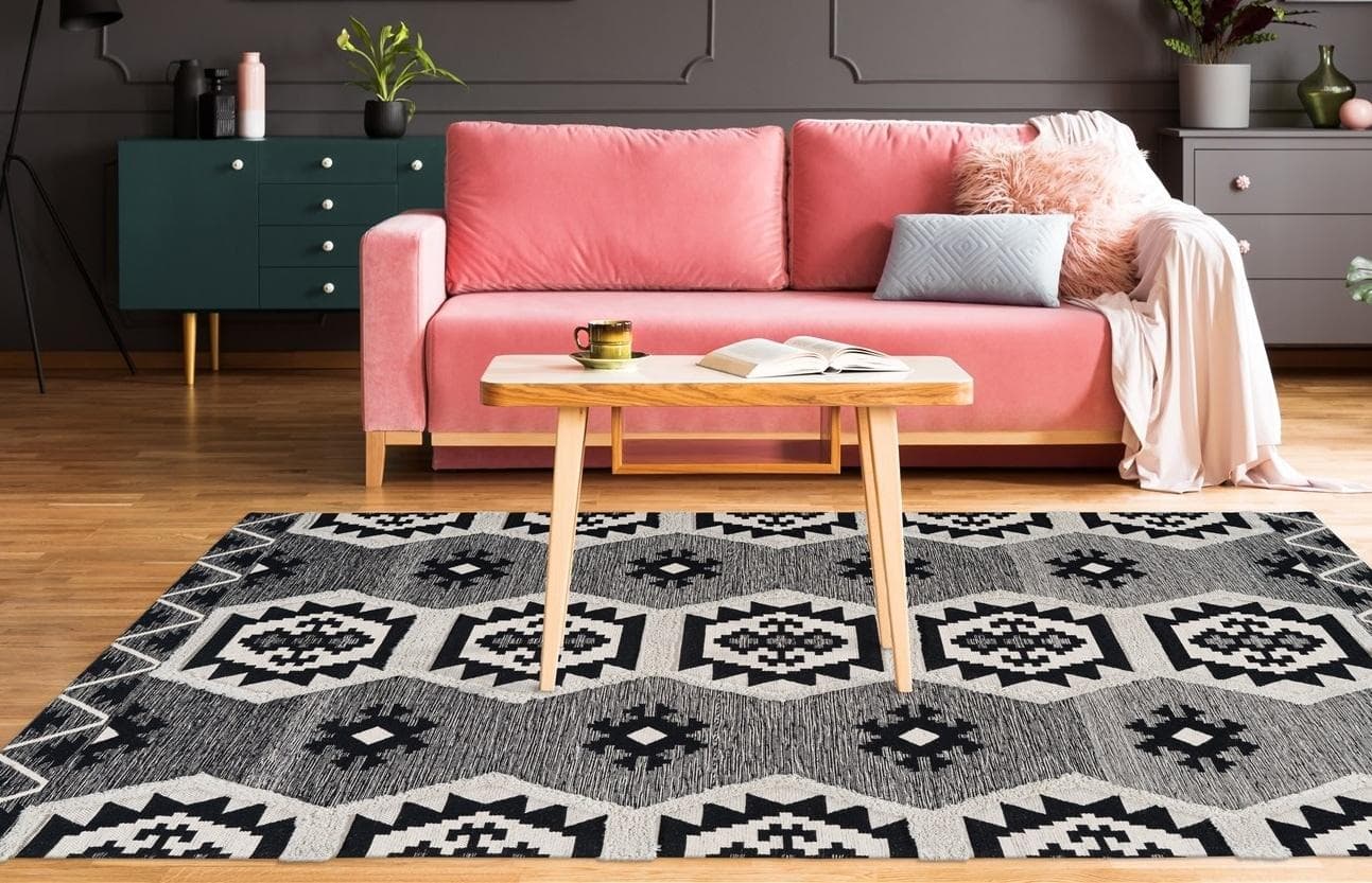 Arte Espina Ethno-Teppich Grau 3D-Design Kurzflor