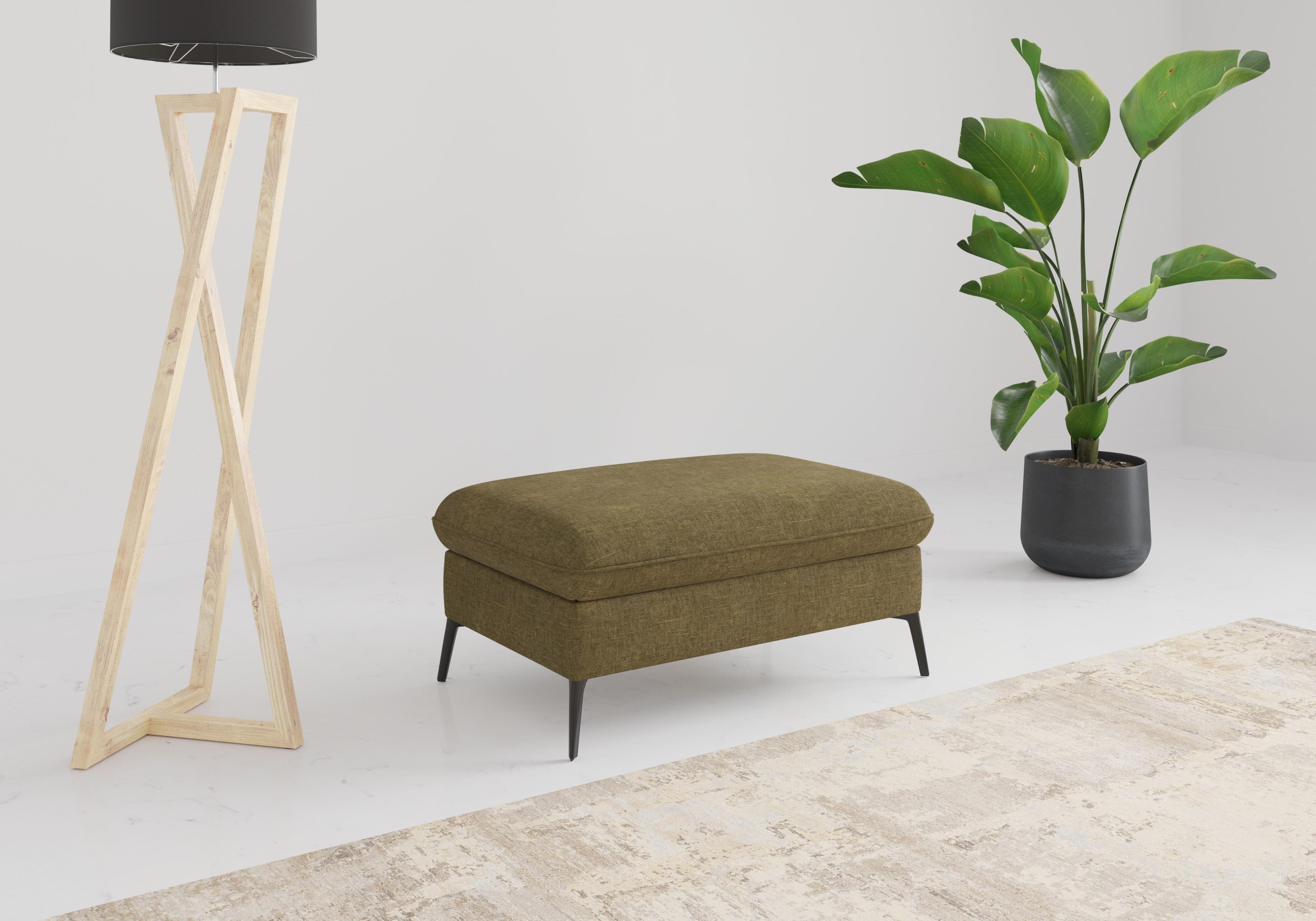 Sit & More Polsterhocker Emely mit Stauraum Olive