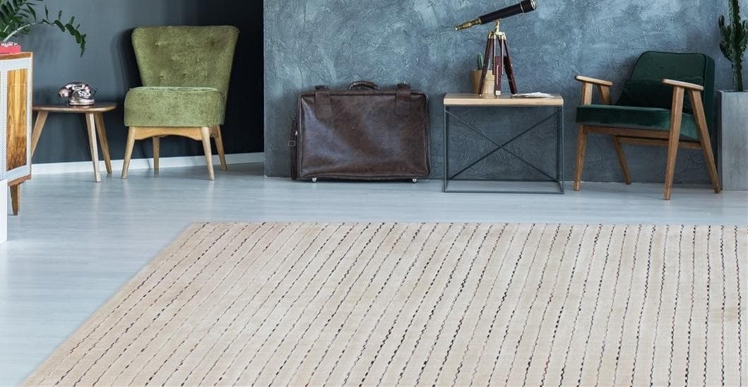 Teppich KAYOOM Prime 110 Beige Streifen-Look Handgewebt
