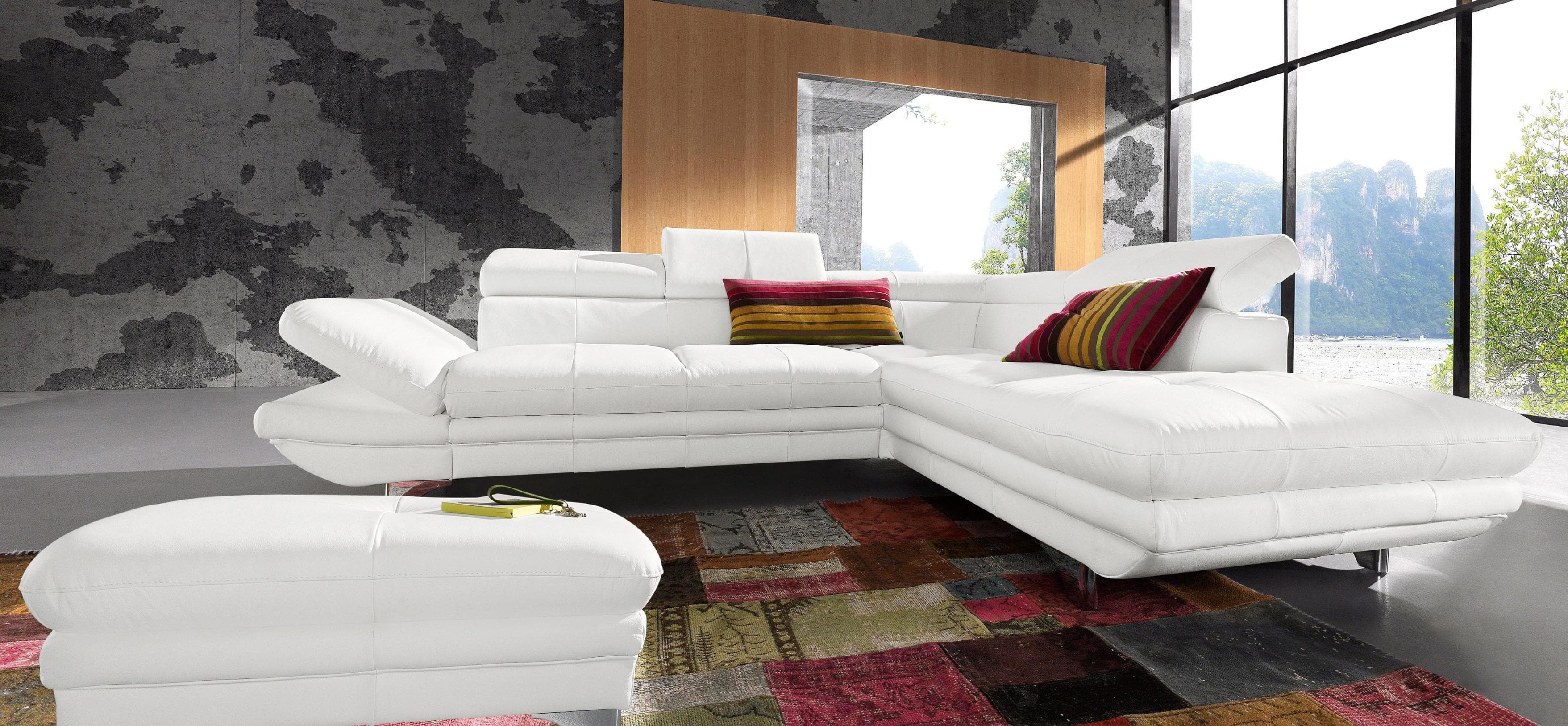 Polstergarnitur mit Rückenverstellung (3-Sitzer & Hocker)