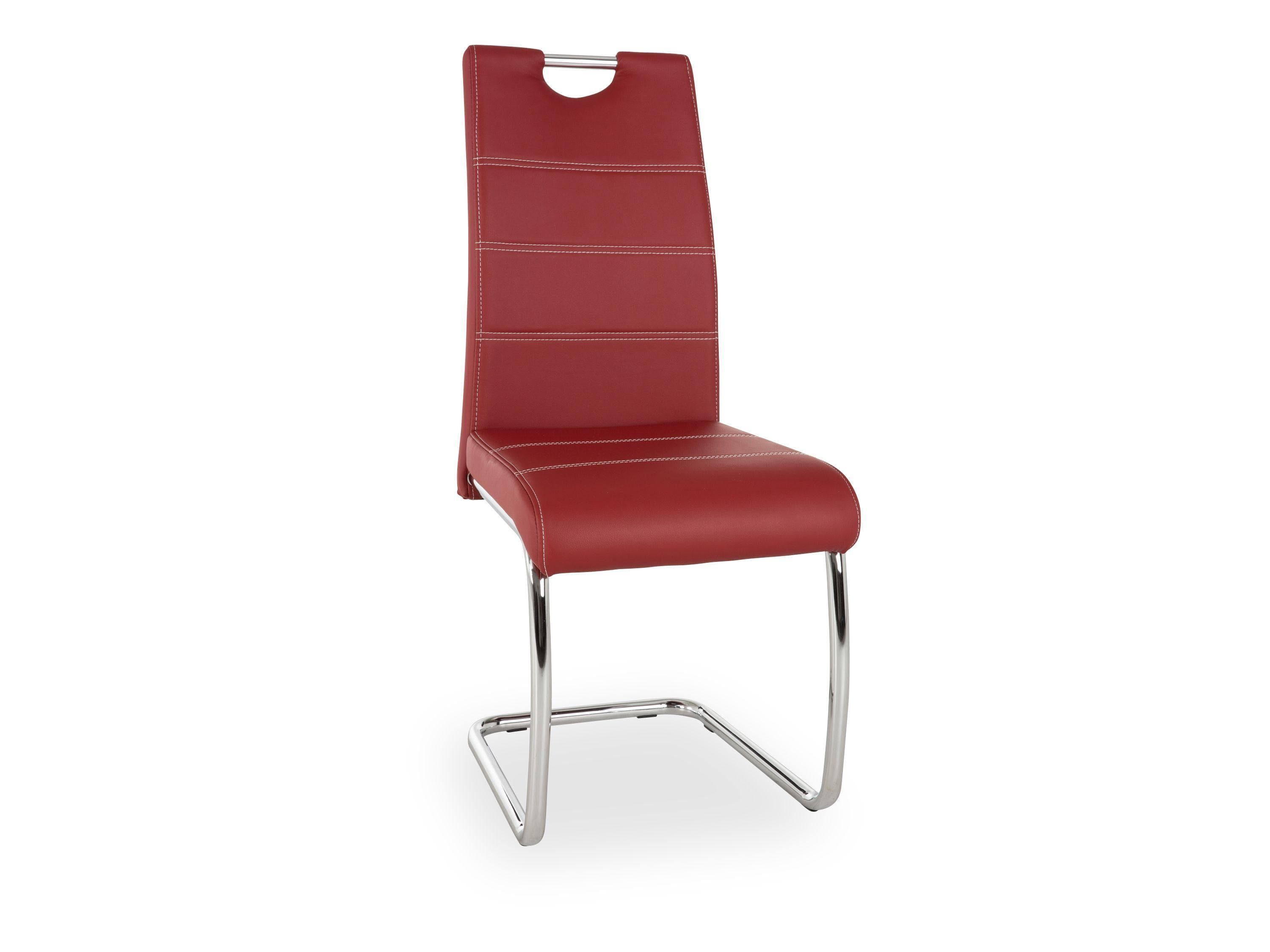 HARPER Esszimmerstuhl Freischwinger Rot Kunstleder