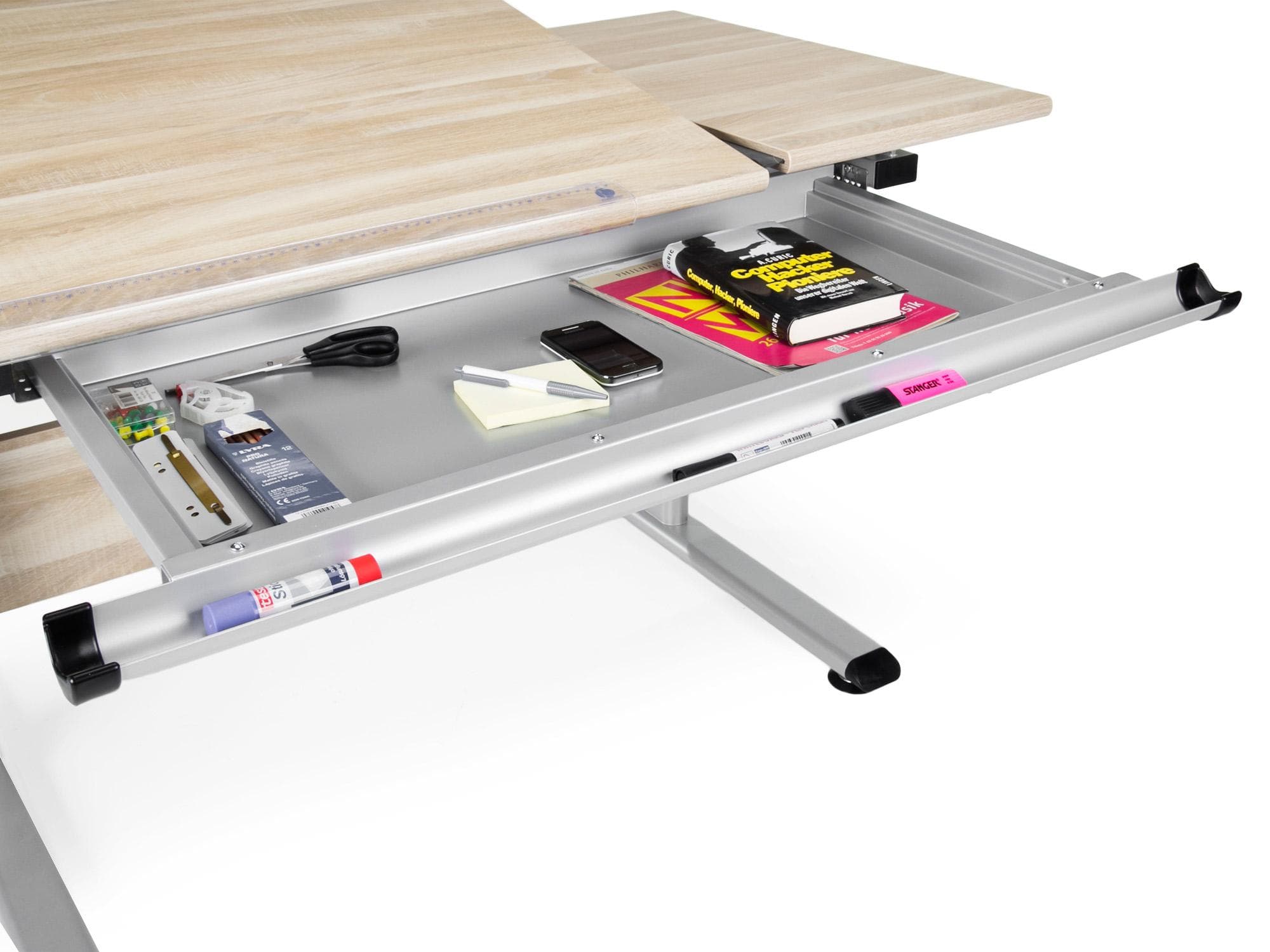 Paidi Schubkastenauszug Silber Metall