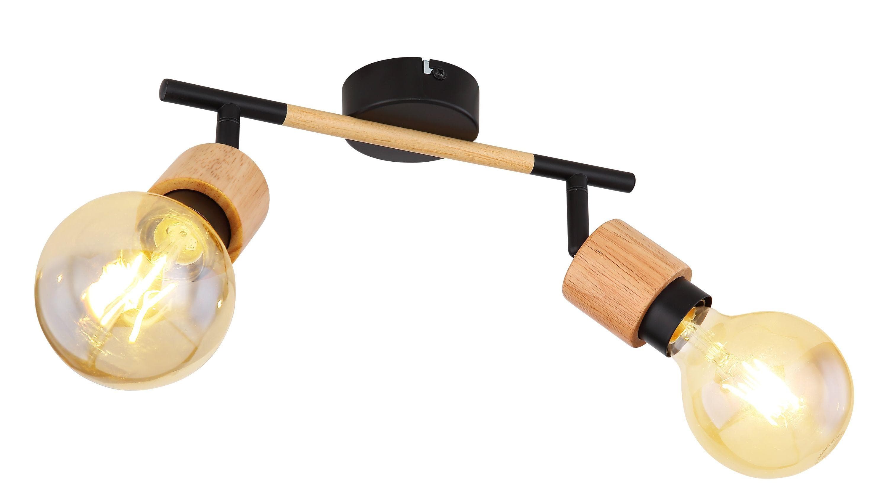 GLOBO LIGHTING LED Deckenspot Wandstrahler Wohnzimmerlampe Holz Schwarz Matt