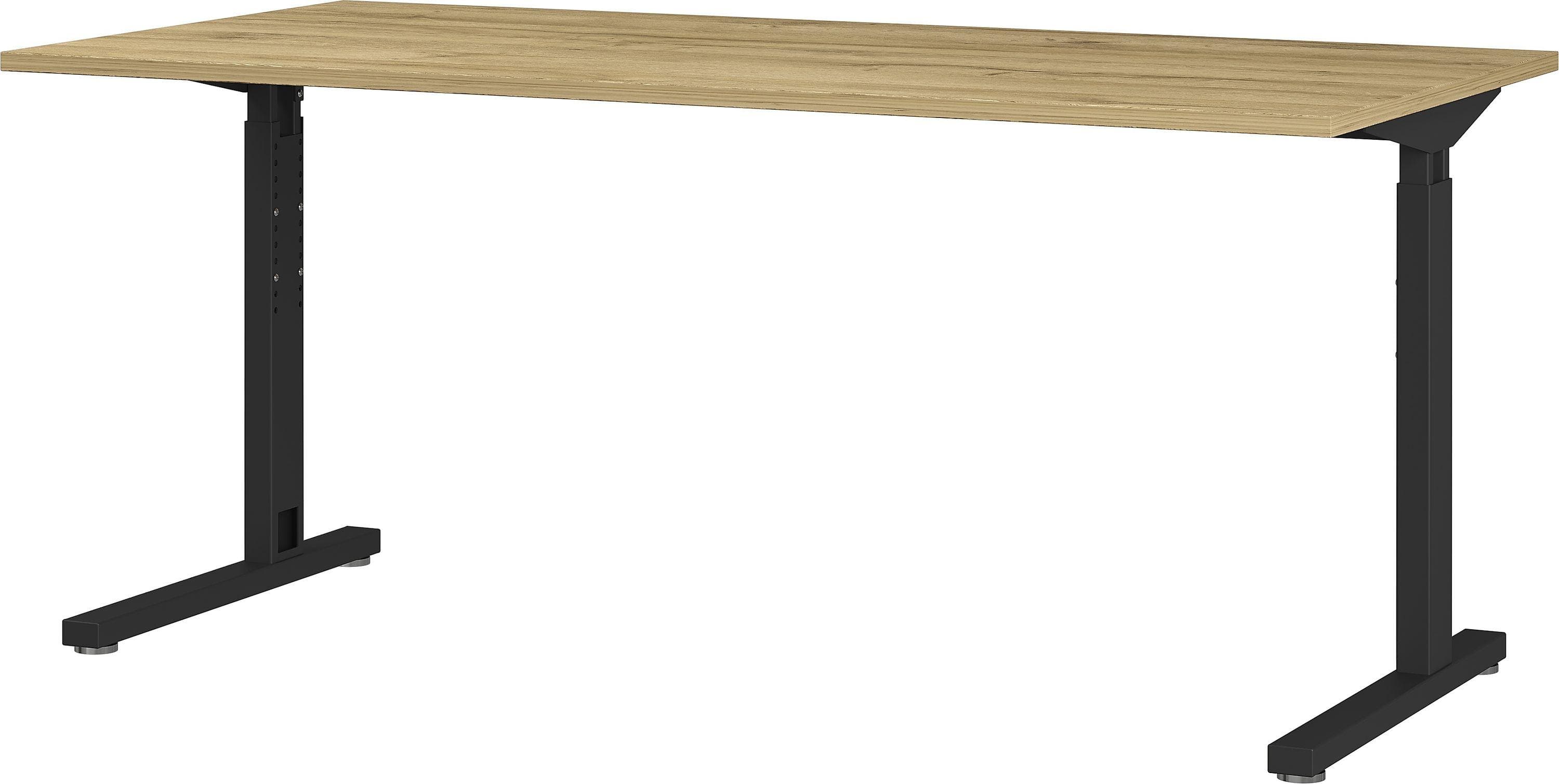 Höhenverstellbarer Schreibtisch in Hellbraun und Schwarz  | Profiline 2