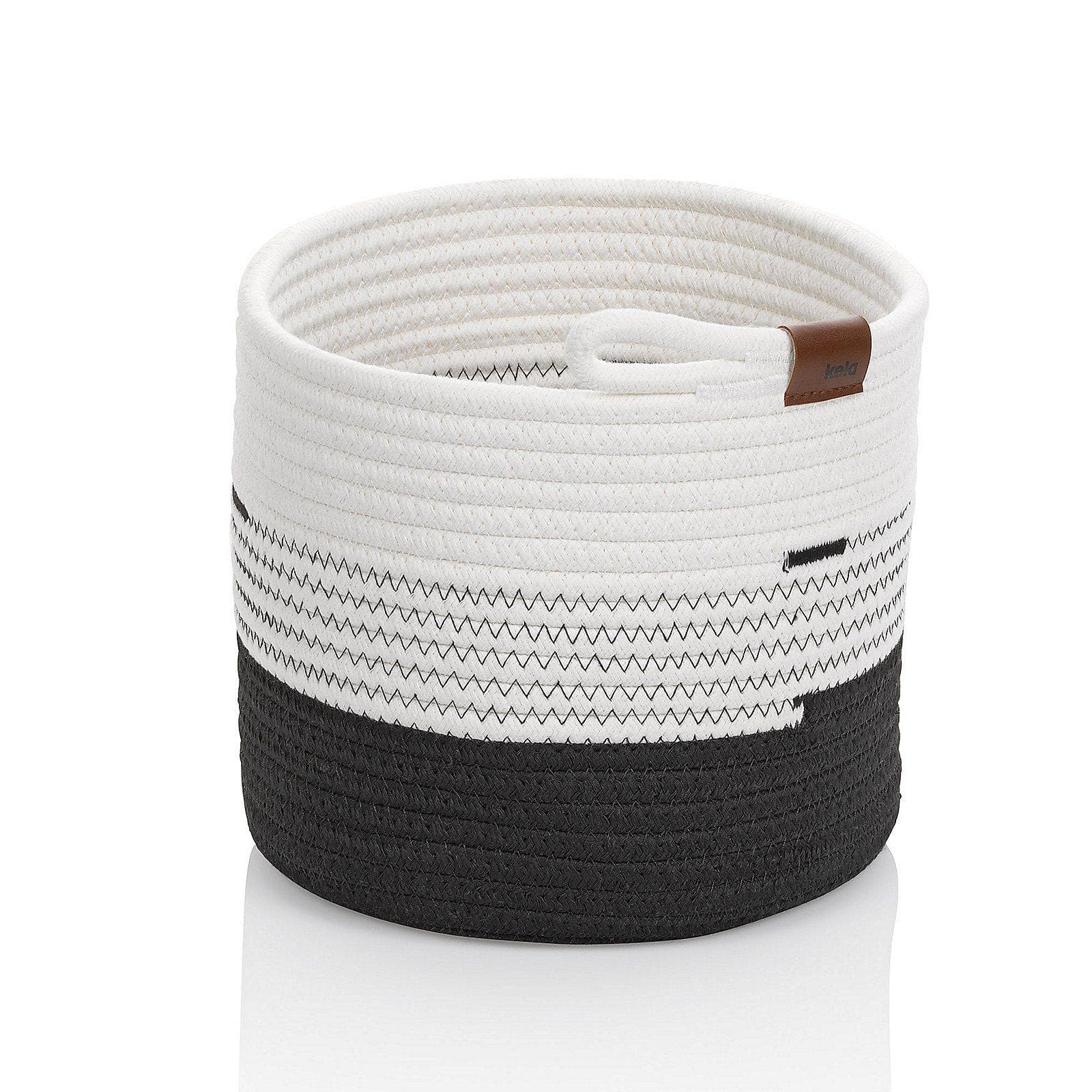 kela HEDDA Aufbewahrungskorb Weiß-Schwarz fürs Badezimmer