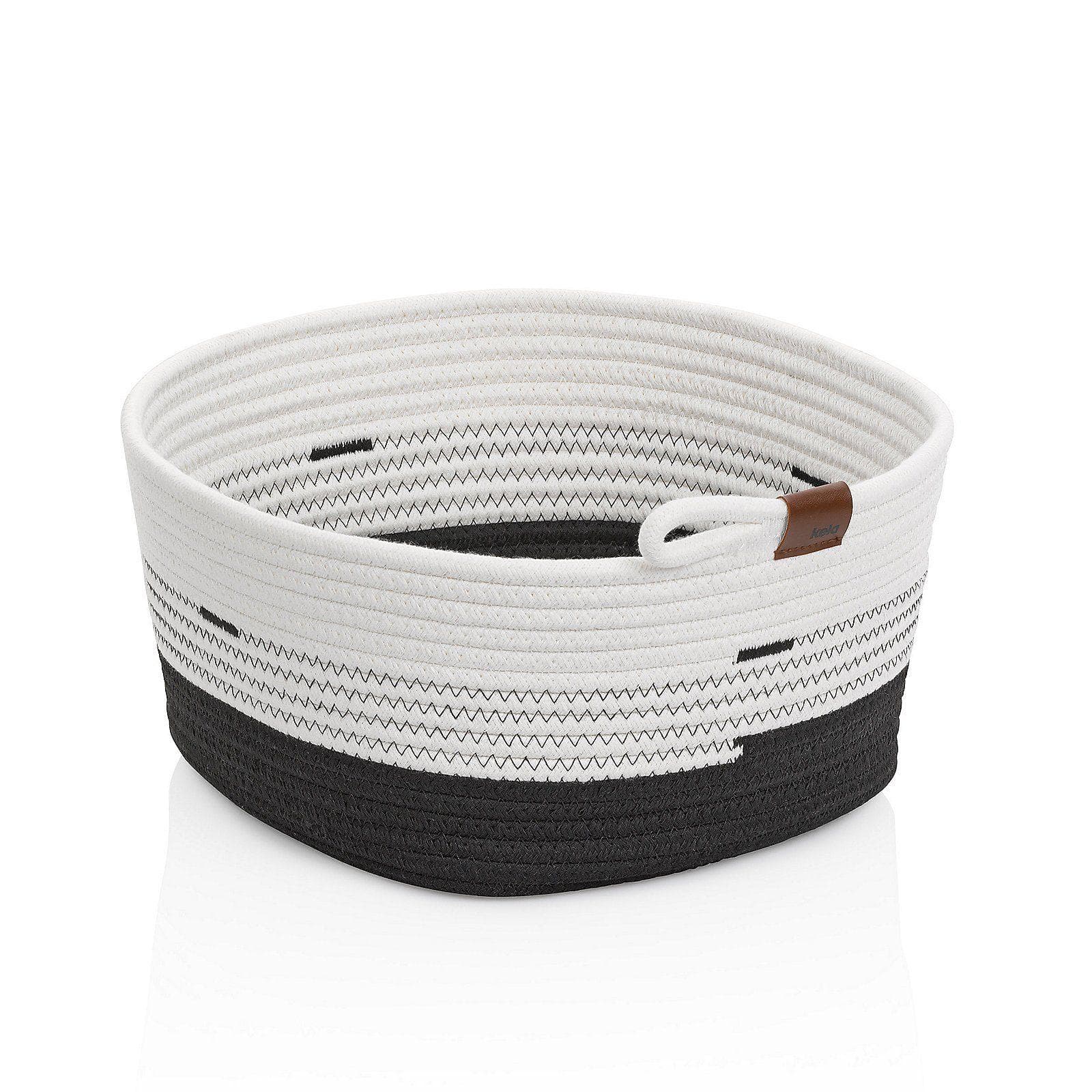 Kela Aufbewahrungskorb HEDDA: Weiß-Schwarz, Polyester-Baumwolle