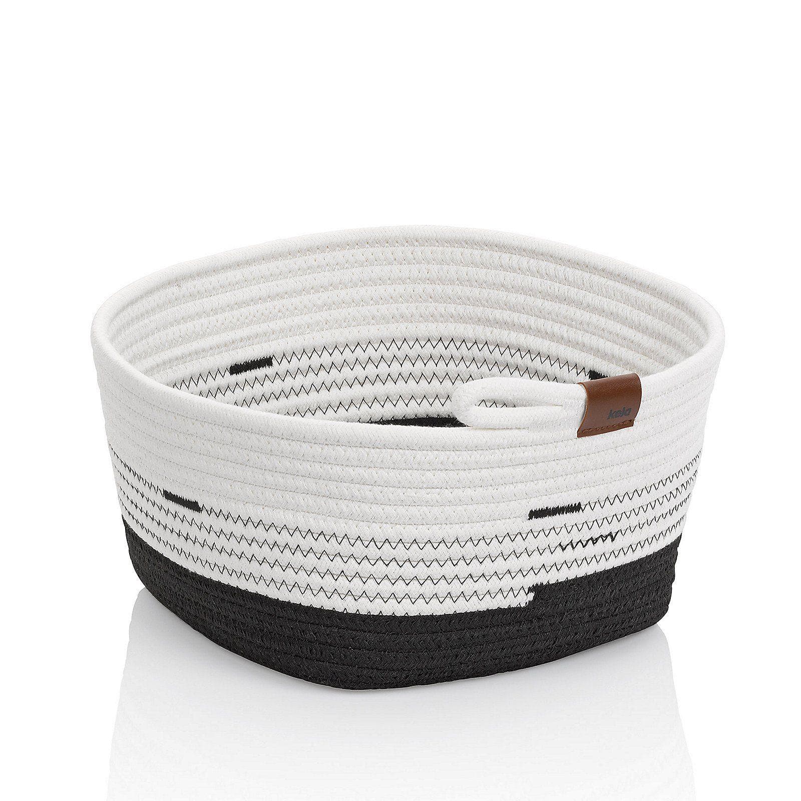 kela Aufbewahrungskorb HEDDA: Weiß-Schwarz Design für Badorganisation