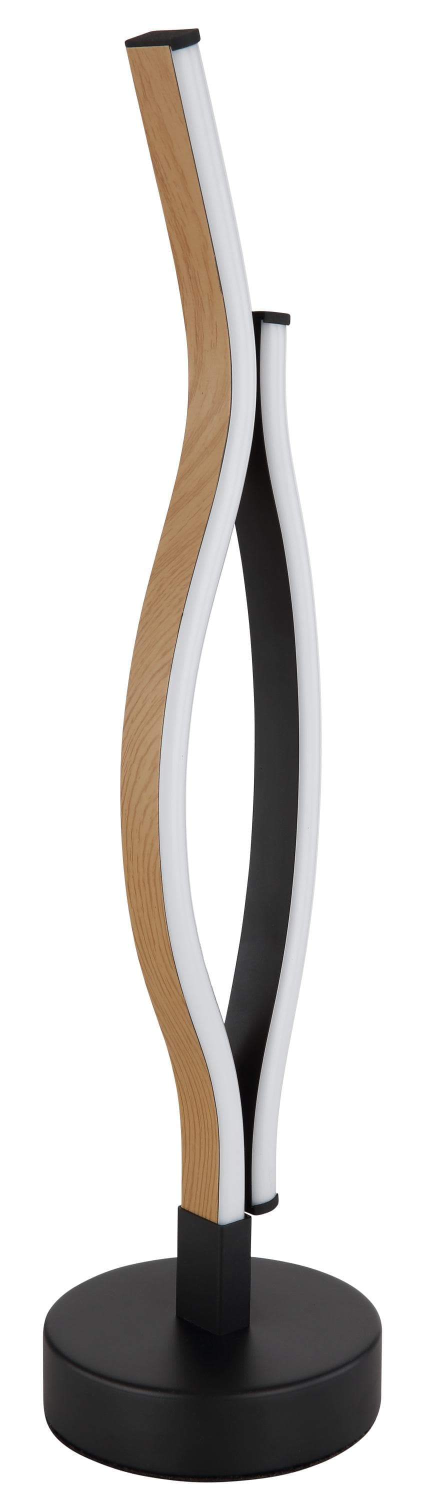 GLOBO LIGHTING Tischleuchte LED Holzoptik Metall Schwarz Matt