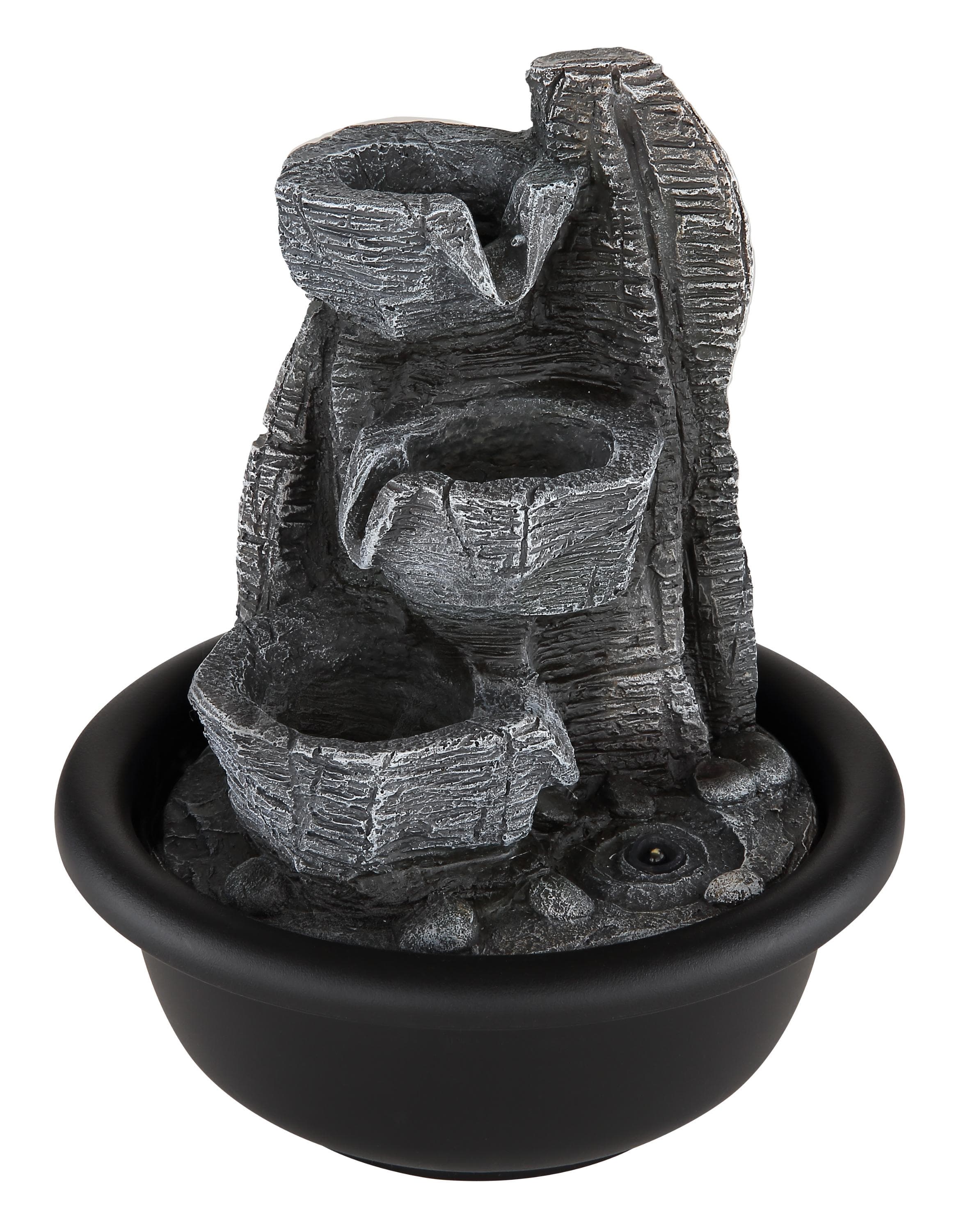 GLOBO LIGHTING Tischbrunnen mit LED-Beleuchtung und Wasserfall-Effekt