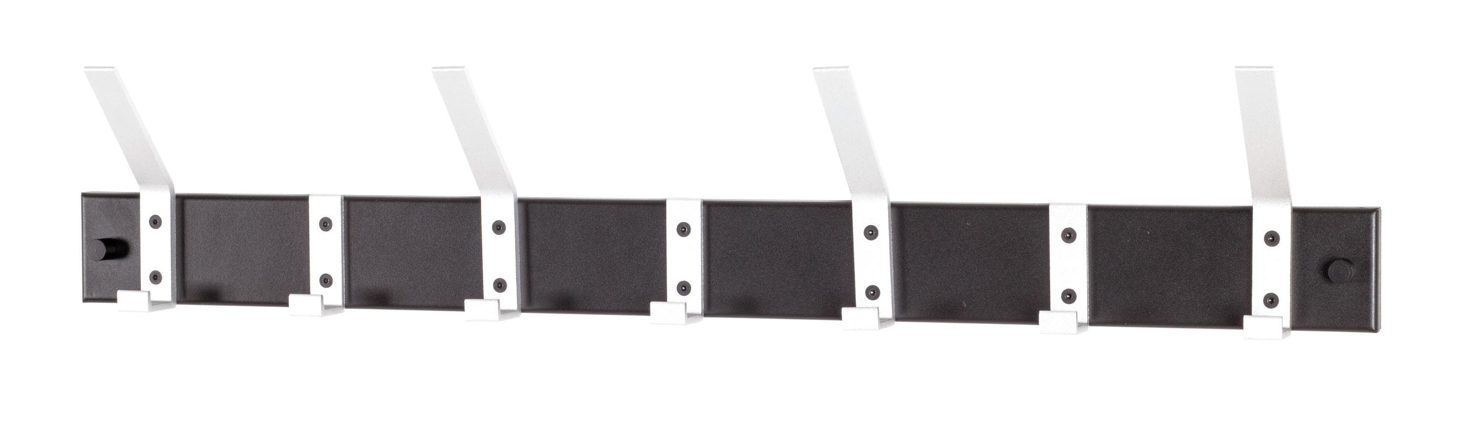 Schwarze Garderobenleiste aus Aluminium - Wandmontage