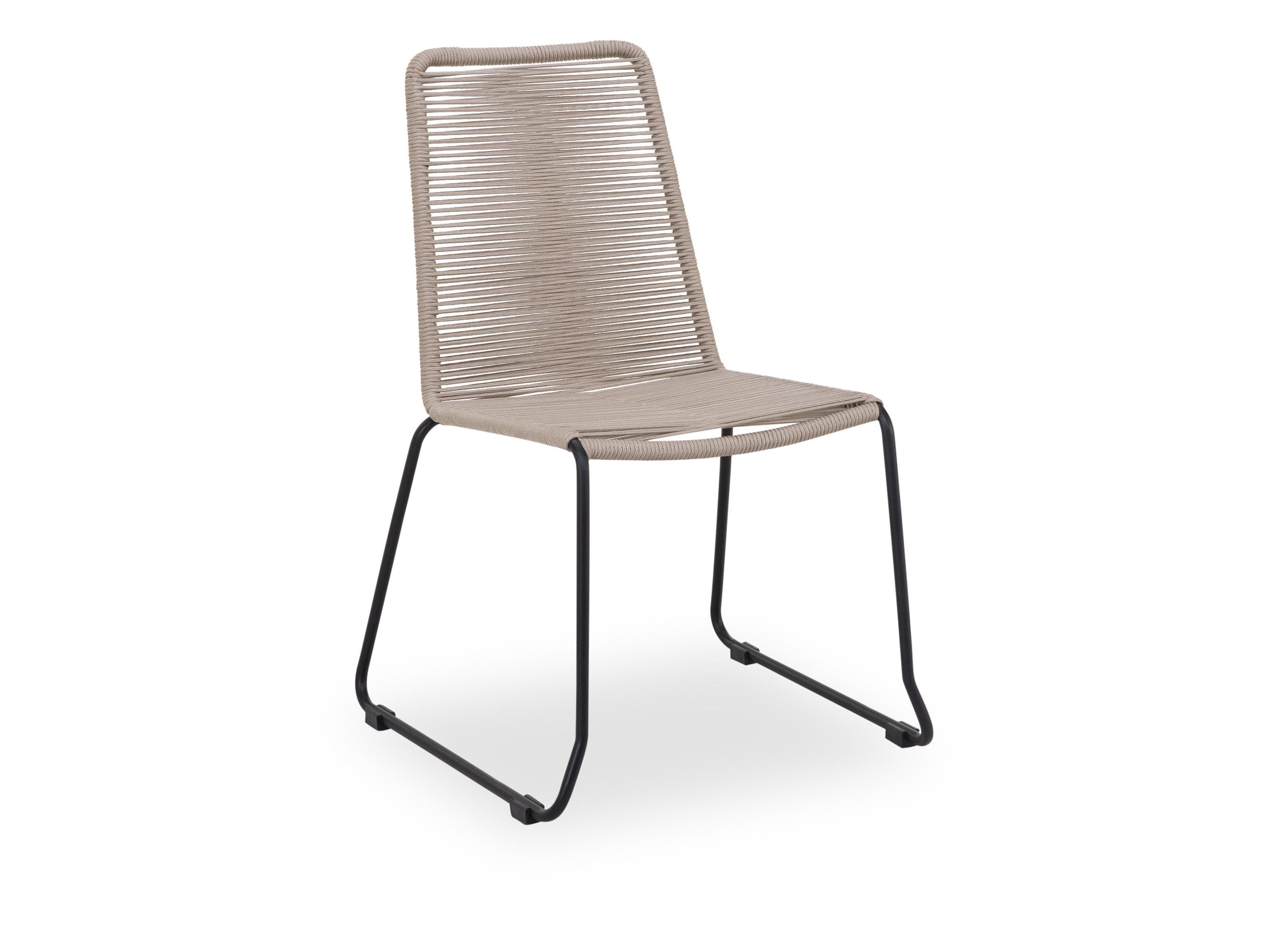 SANSIBAR Living Gartenstuhl Norderoog Beige Metall Stapelstuhl