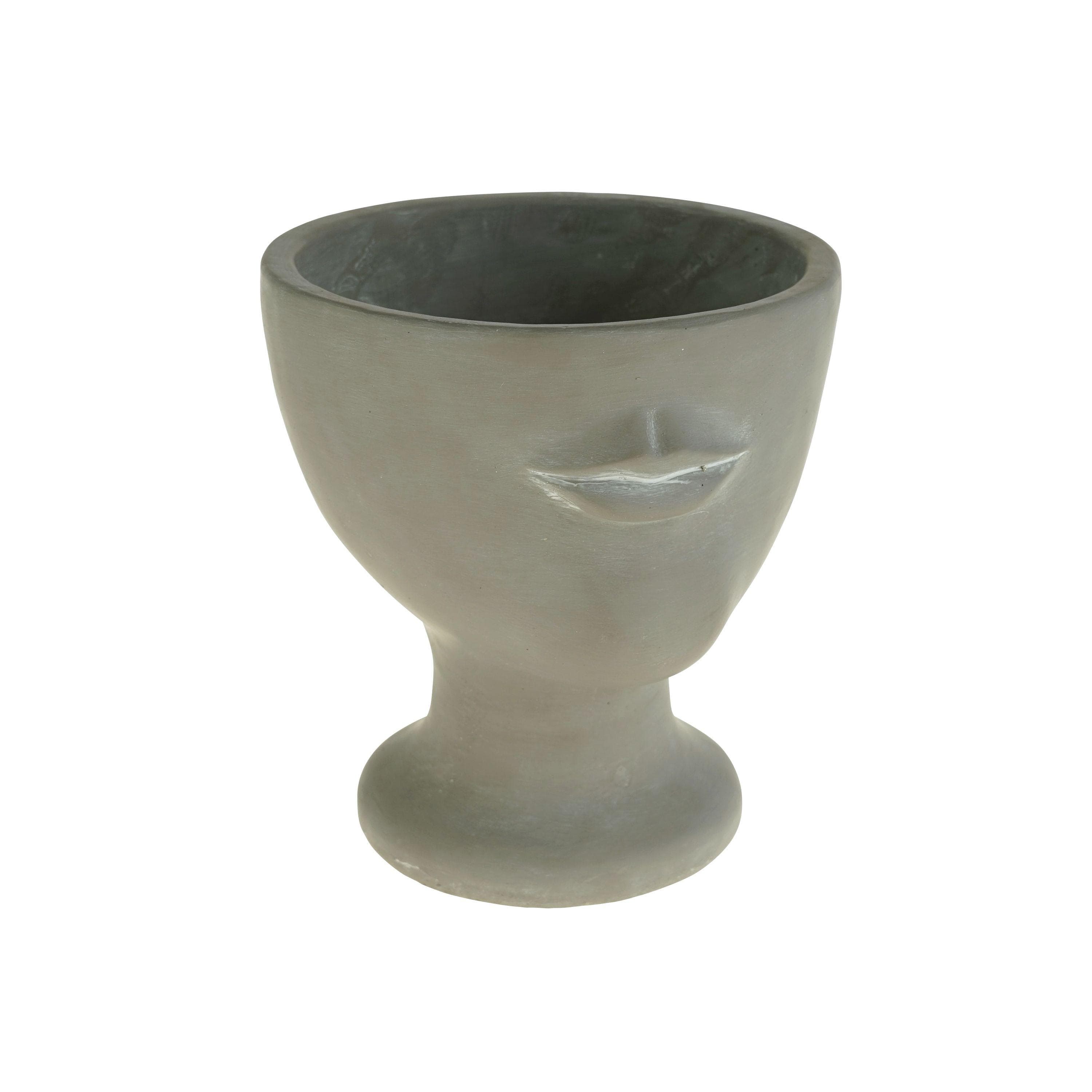 Übertopf FACE Zement Grau