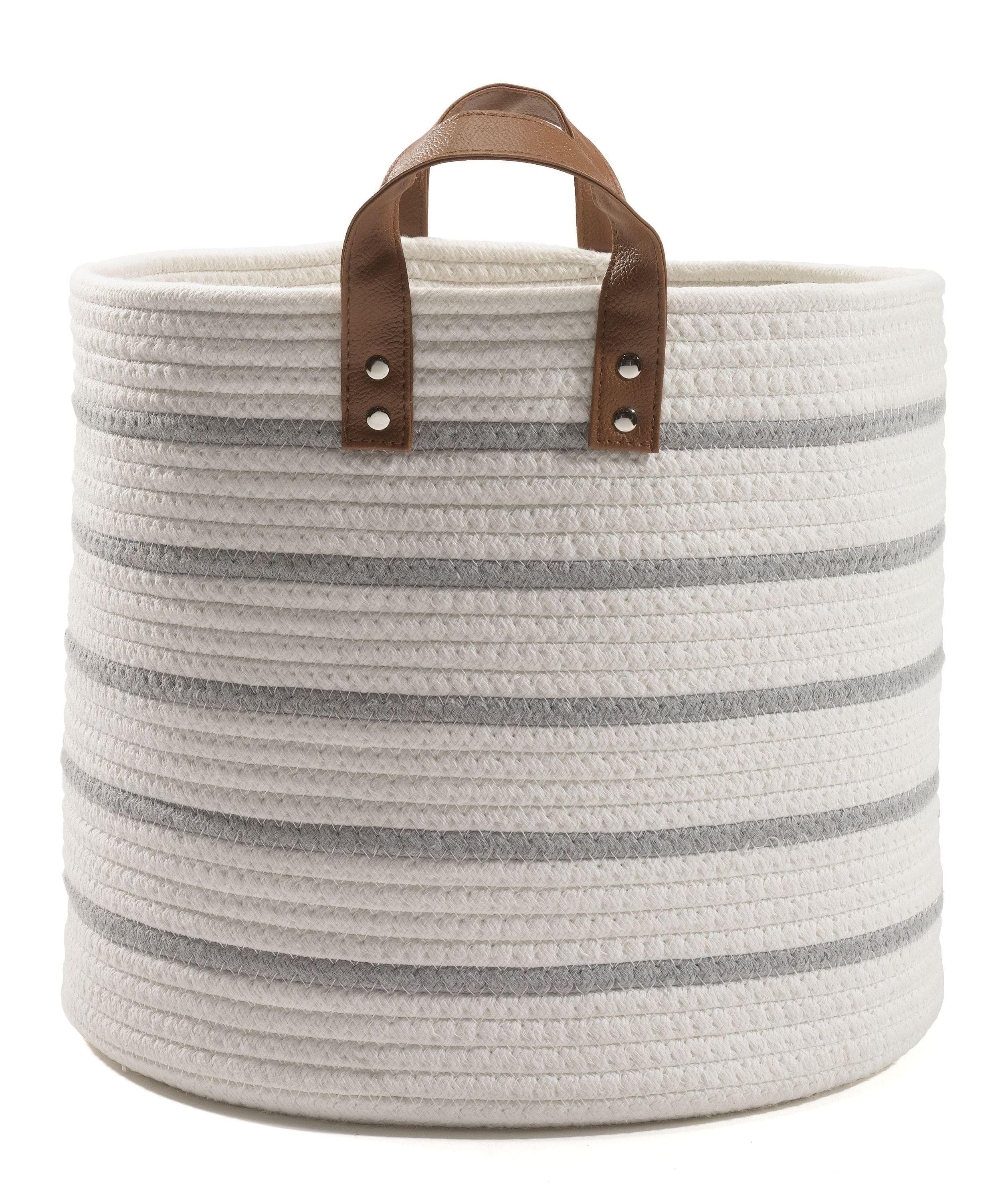 Casa Nova Korb Weiß mit grauen Streifen