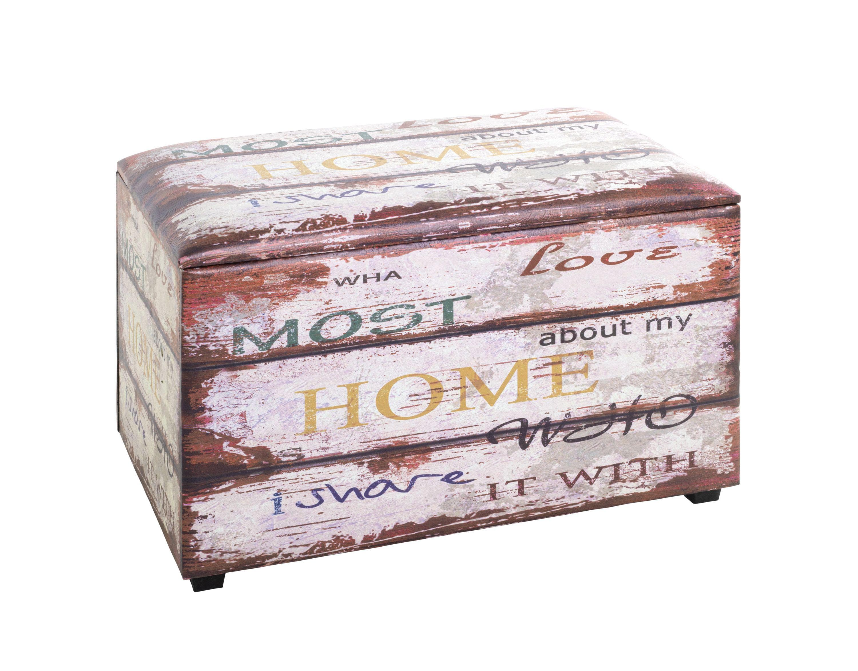 Sitztruhe mit Home-Motiv