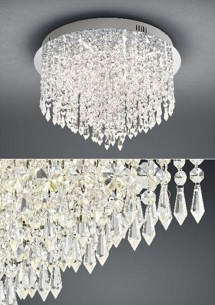 Moderne Deckenleuchte aus Metall und Chrom