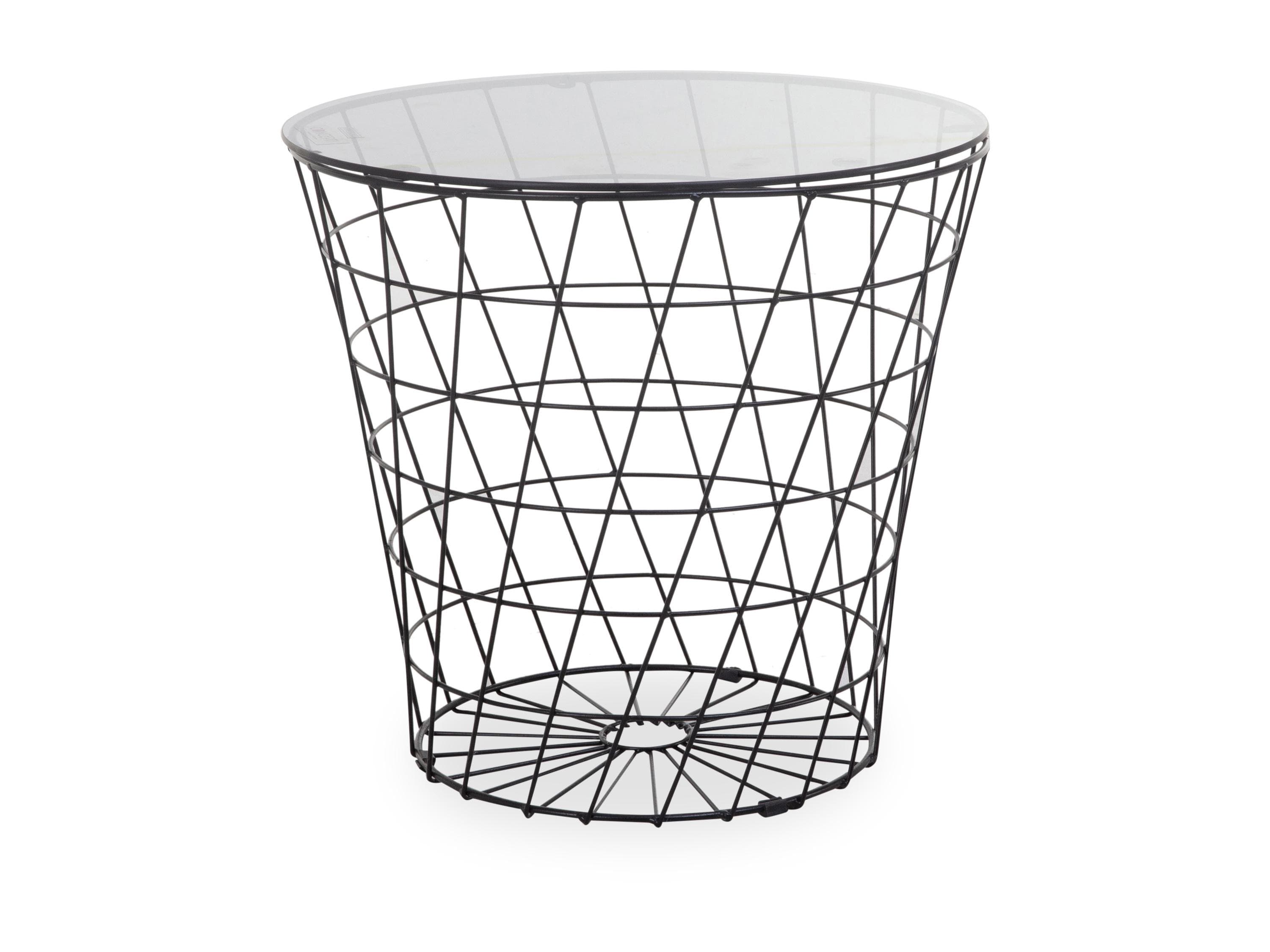 Concept GmbH Beistelltisch Schwarz Metall mit Aufbewahrung