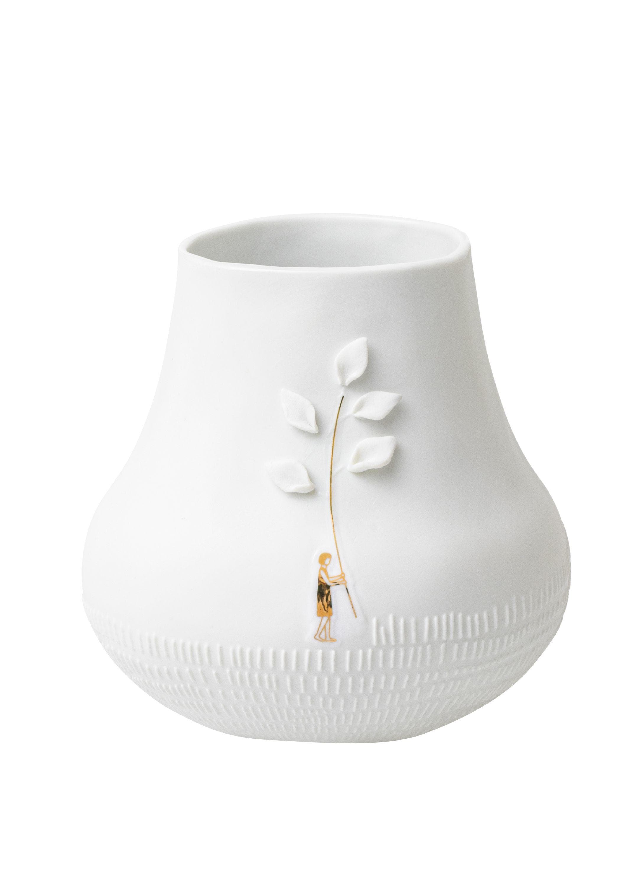 Räder Design Dekovase Parkspaziergang: Porzellan Vase mit 3D-Elementen