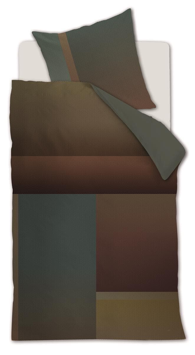 Beddinghouse Bettwäsche SLOANE SQUARE Satin Olivgrün Grafisch