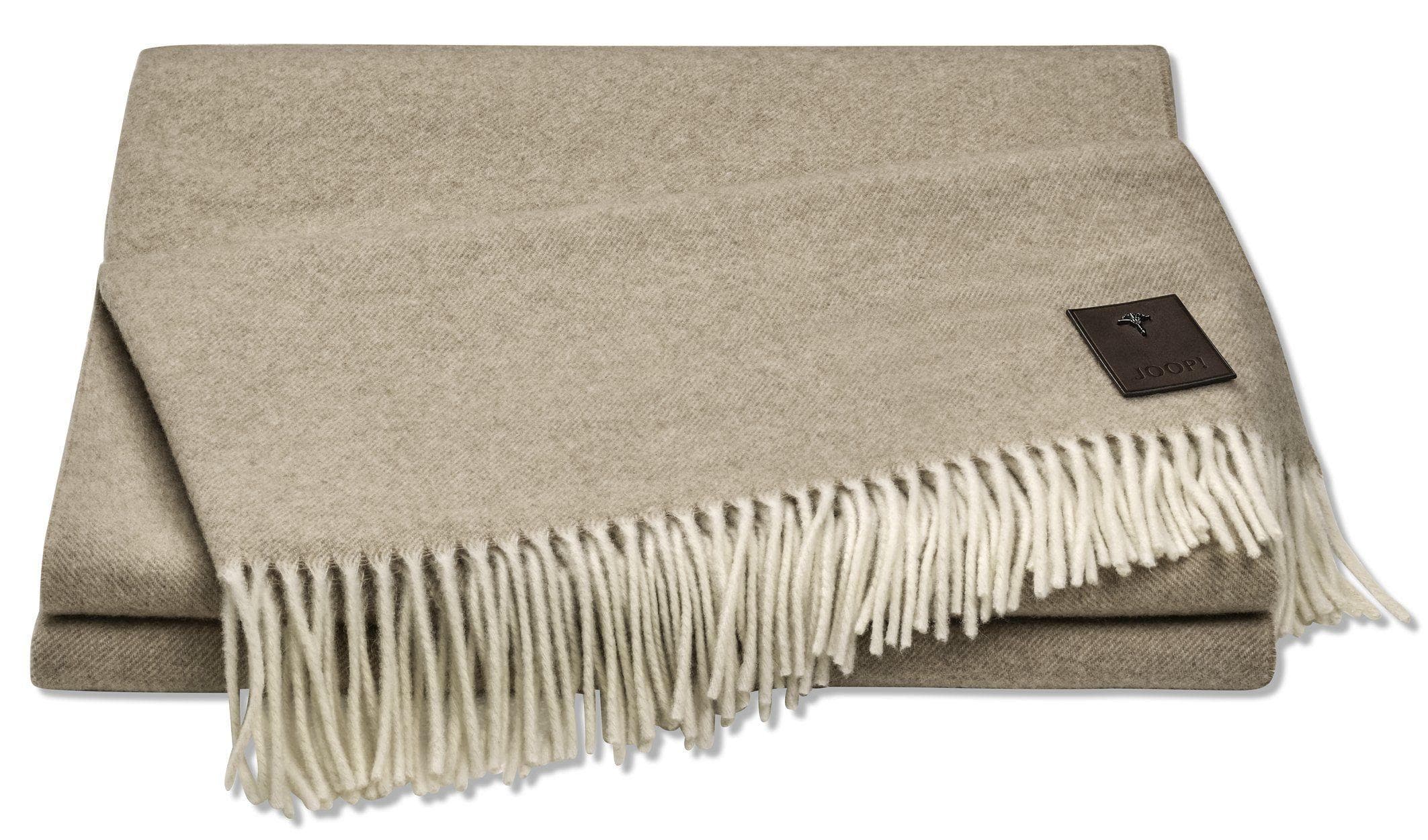 JOOP! NOBLE Kaschmir Plaid: Luxuriöse Kuscheldecke mit Fransen