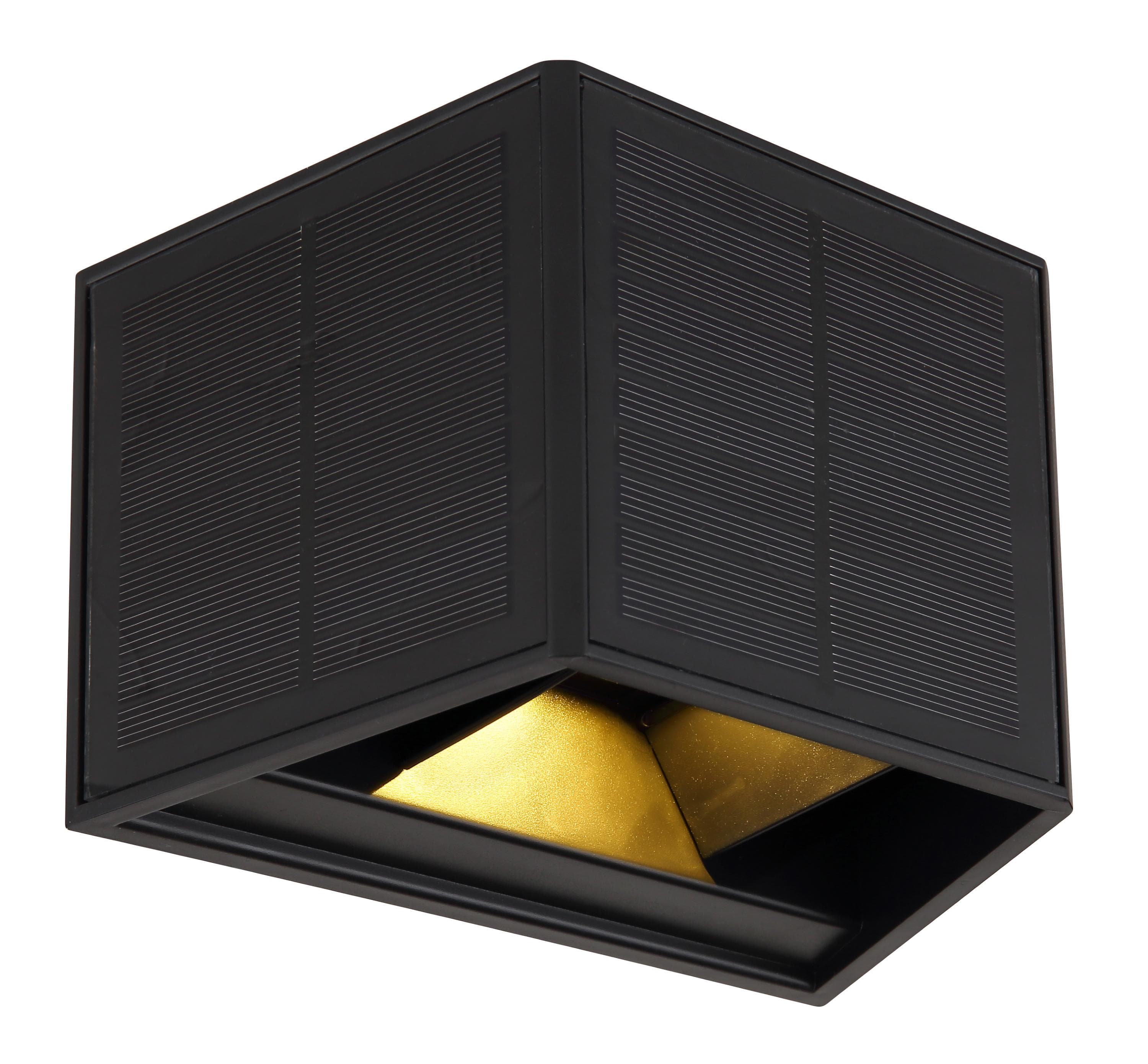 GLOBO LIGHTING LED Solarleuchte Außenwandleuchte Schwarz Klar