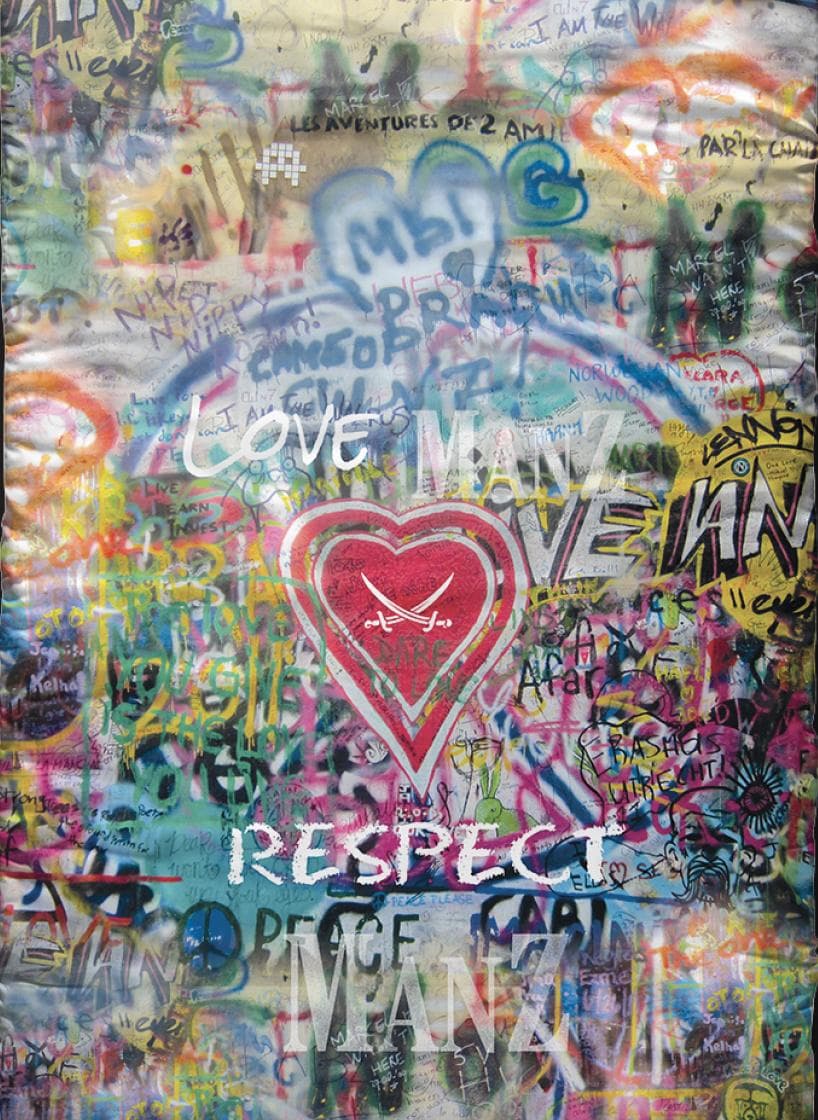 Sansibar Sylt Respect Polarfleece Wohndecke - Moderner Graffiti-Style in Bunt