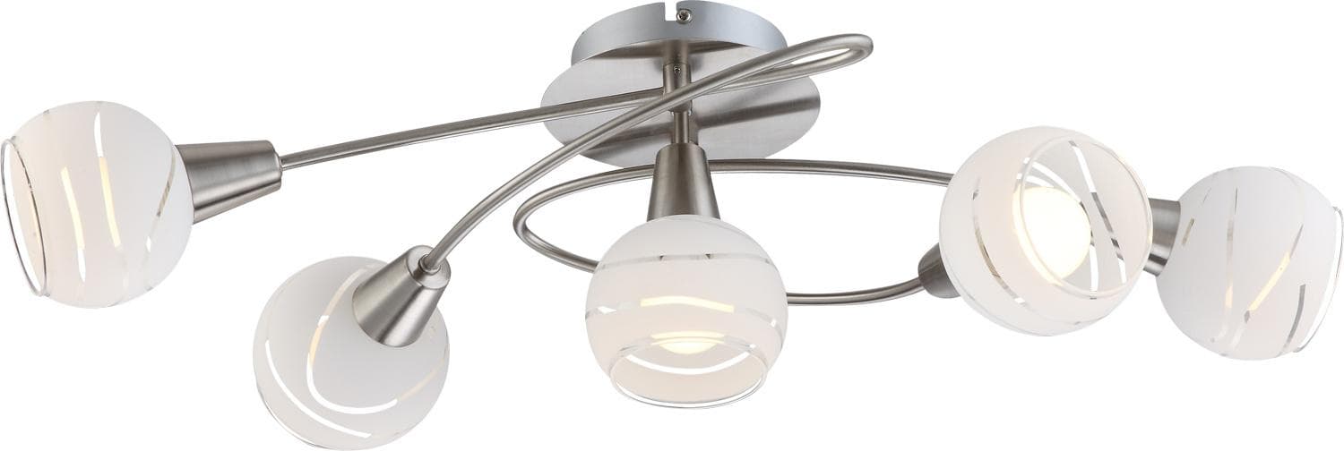 GLOBO LIGHTING LED Kugelleuchte Deckenlampe Nickel-Matt Glas IP20