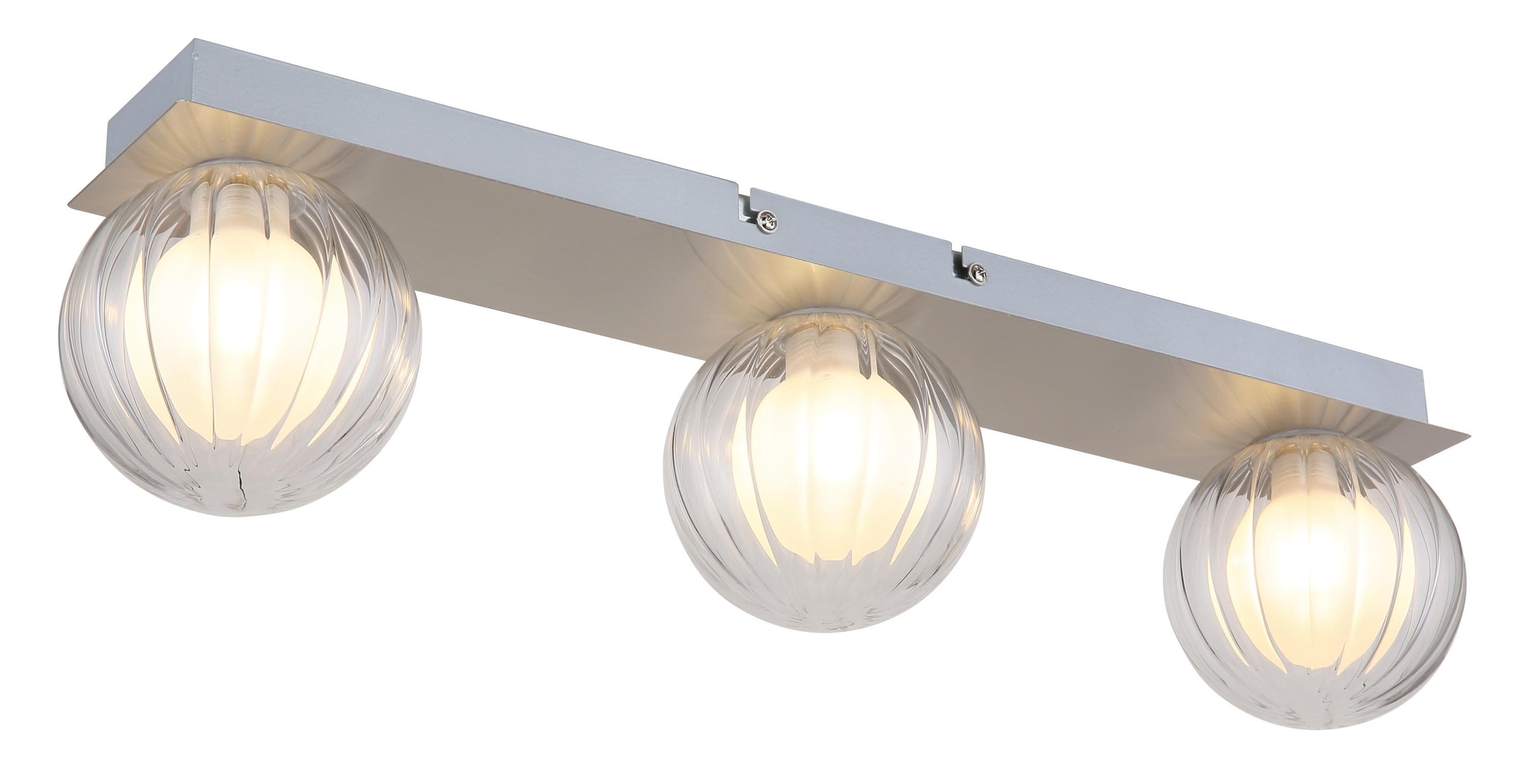 GLOBO LIGHTING Kugelleuchte Deckenlampe Wohnzimmerleuchte Silber 3-Flammig