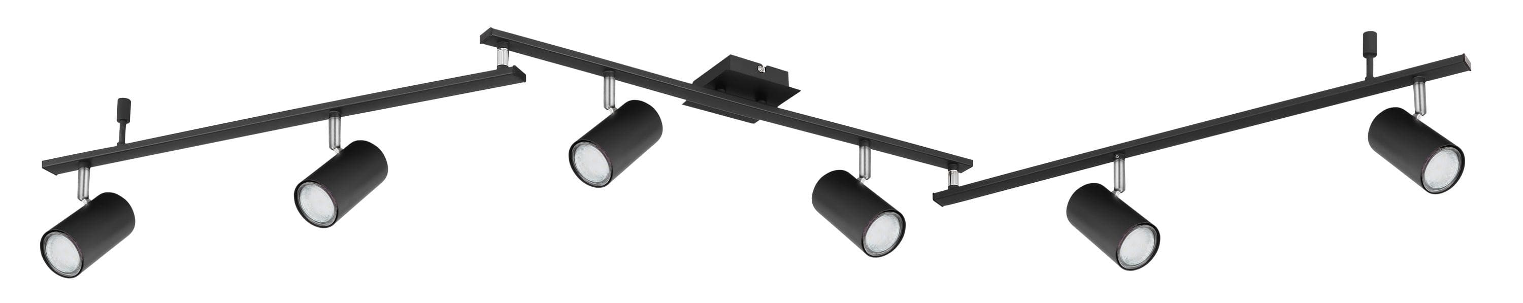 GLOBO LIGHTING Deckenleuchte Schwarz Metall Schwenkbar Wohnzimmer Schlafzimmer