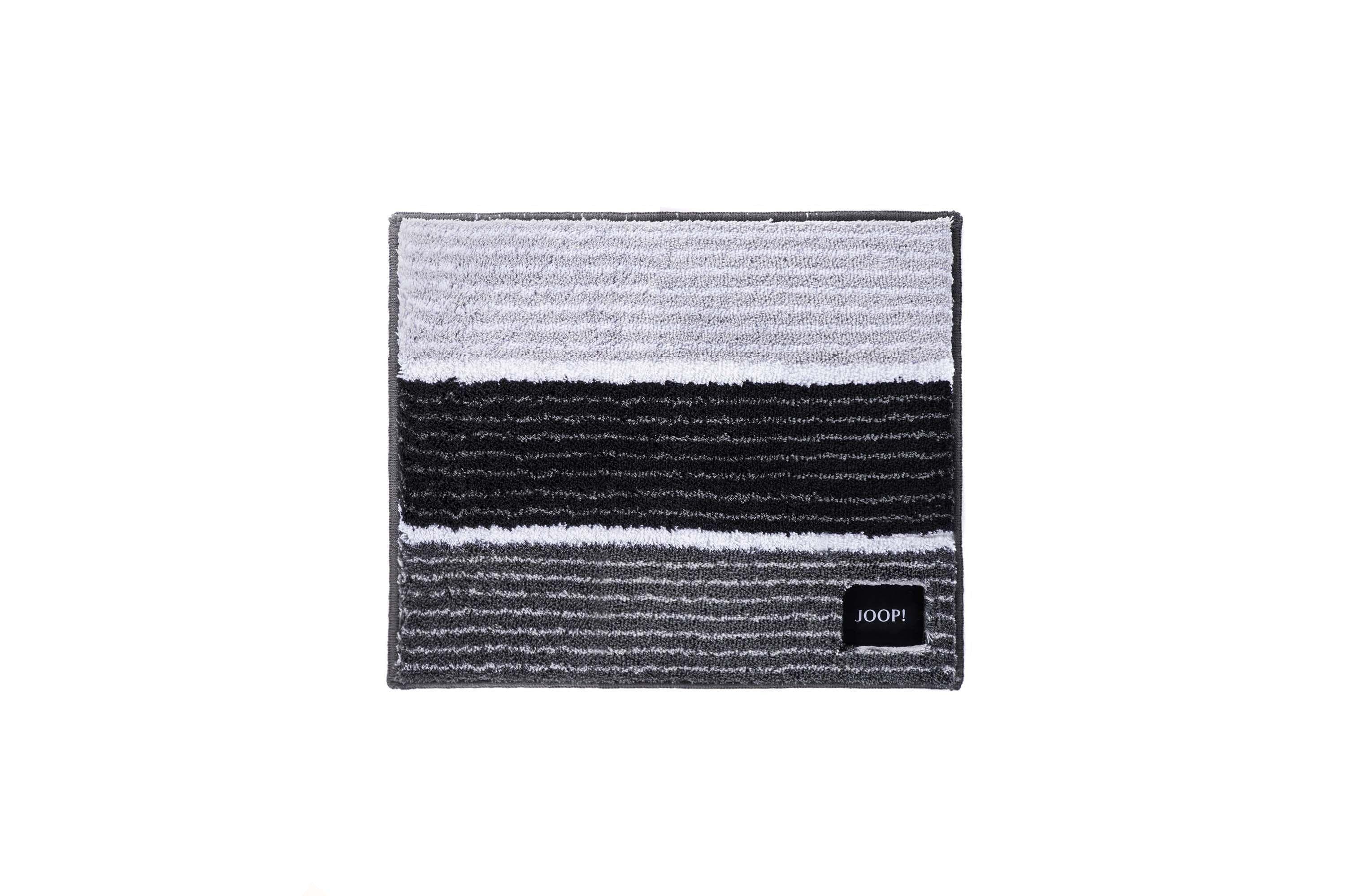 JOOP! Badematte Lines - Anthrazit Polyacryl Badteppich mit Streifen Design