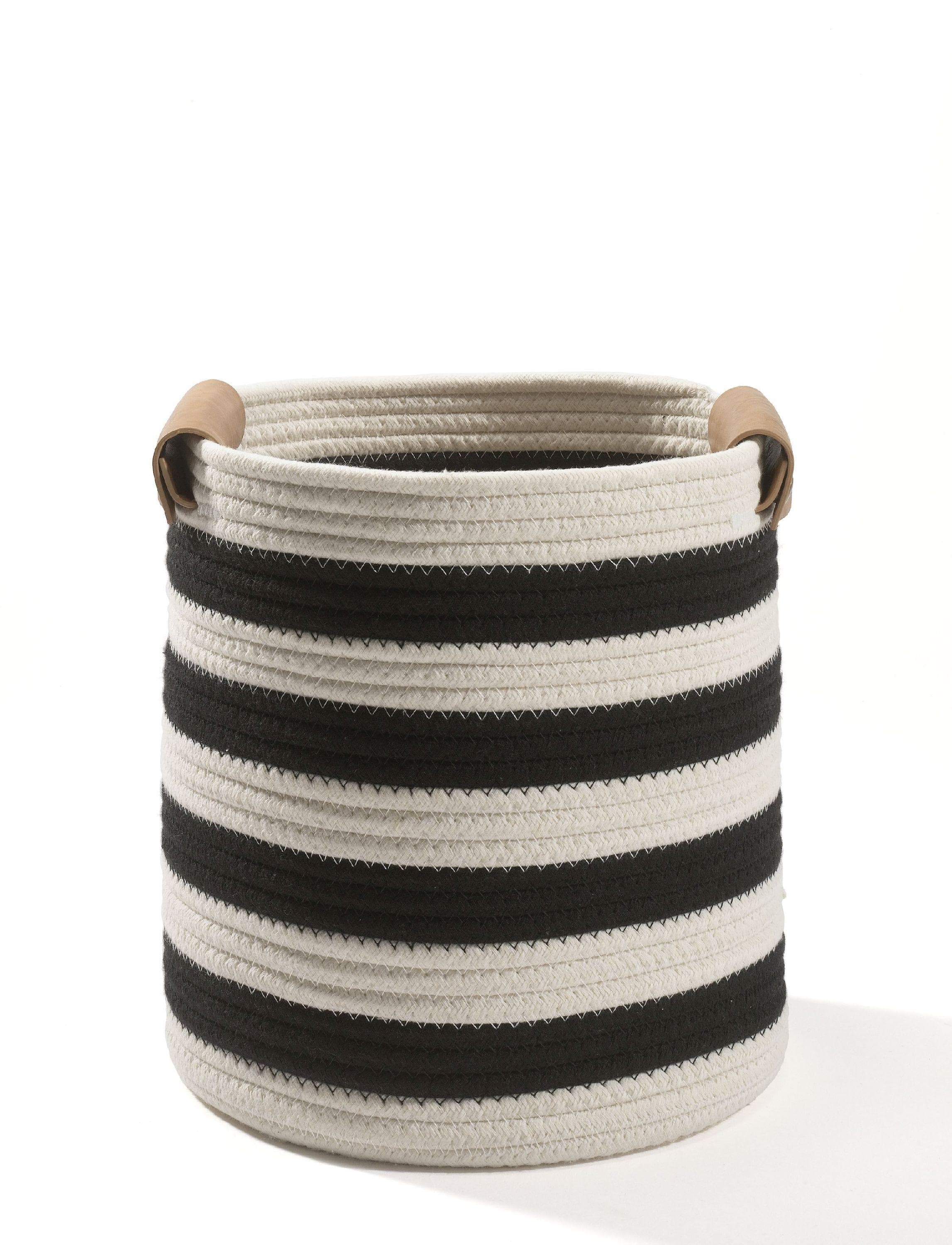 Casa Nova Korb Weiß/Schwarz Baumwollseil 35x35x40 cm