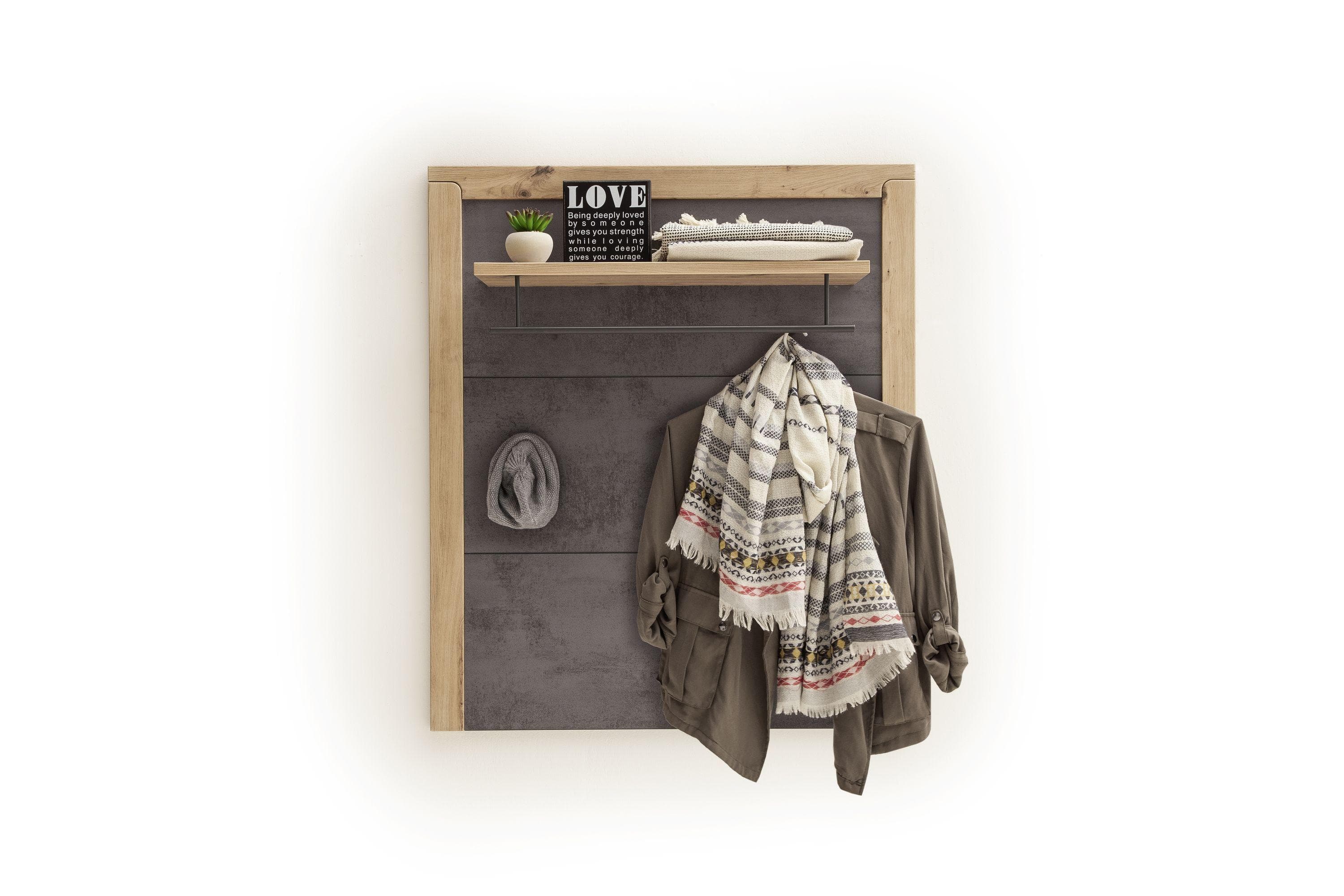 Garderobenpaneel vito INCATA Balkeneiche Melamin Nachbildung