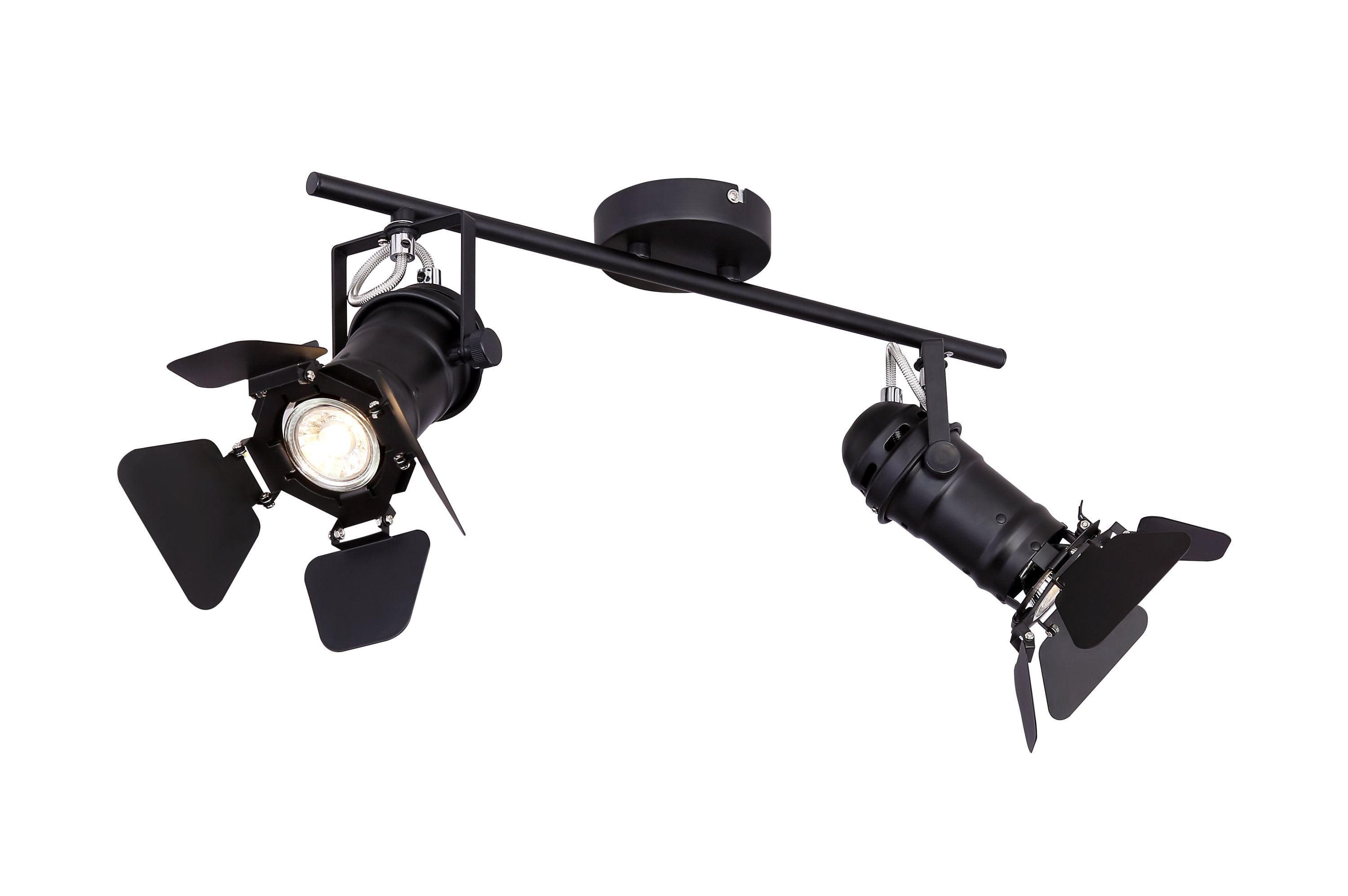 Strahler EGON Deckenleuchte Schwarz Metall 2-flammig