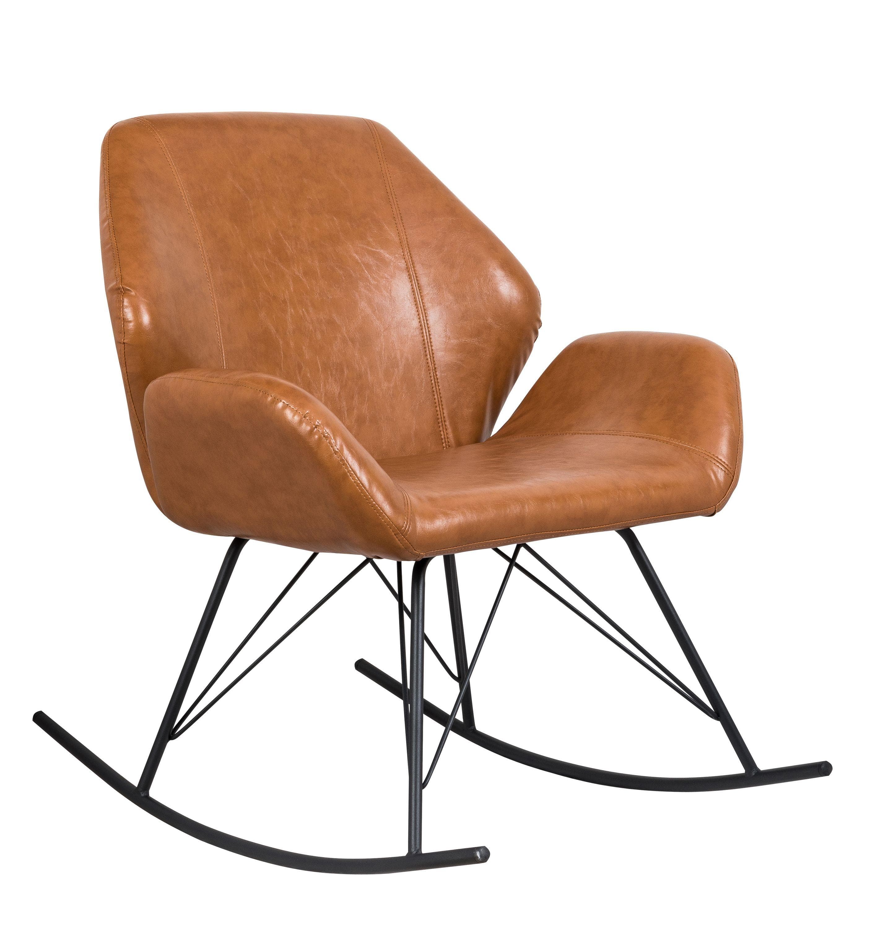 WOLF MÖBEL Polsterstuhl SEBA Schaukelstuhl Rocking Relax Schwarz Braun