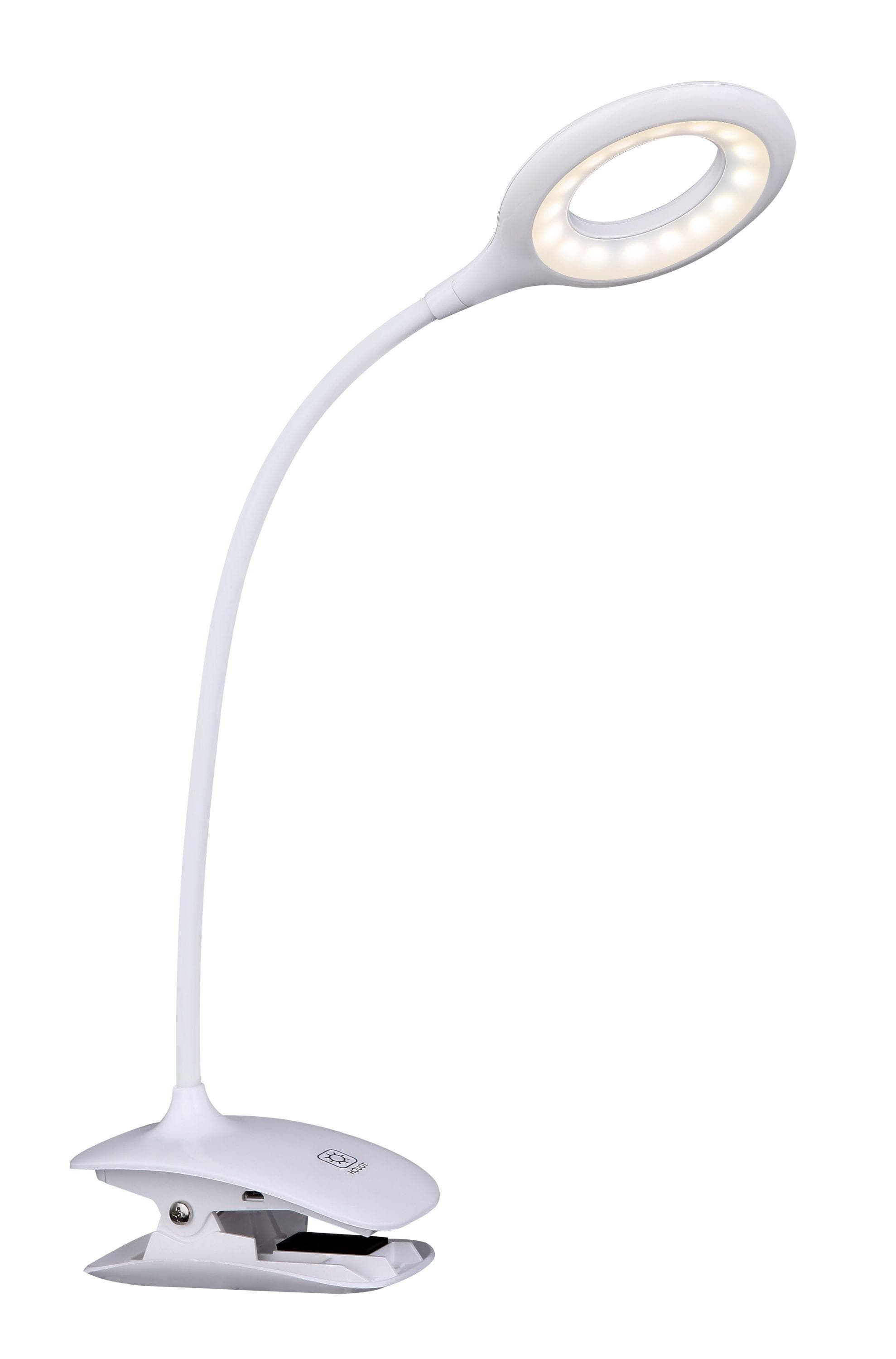 GLOBO LIGHTING Klemmleuchte LED Leselampe Akku Bett Schreibtischlampe Weiß