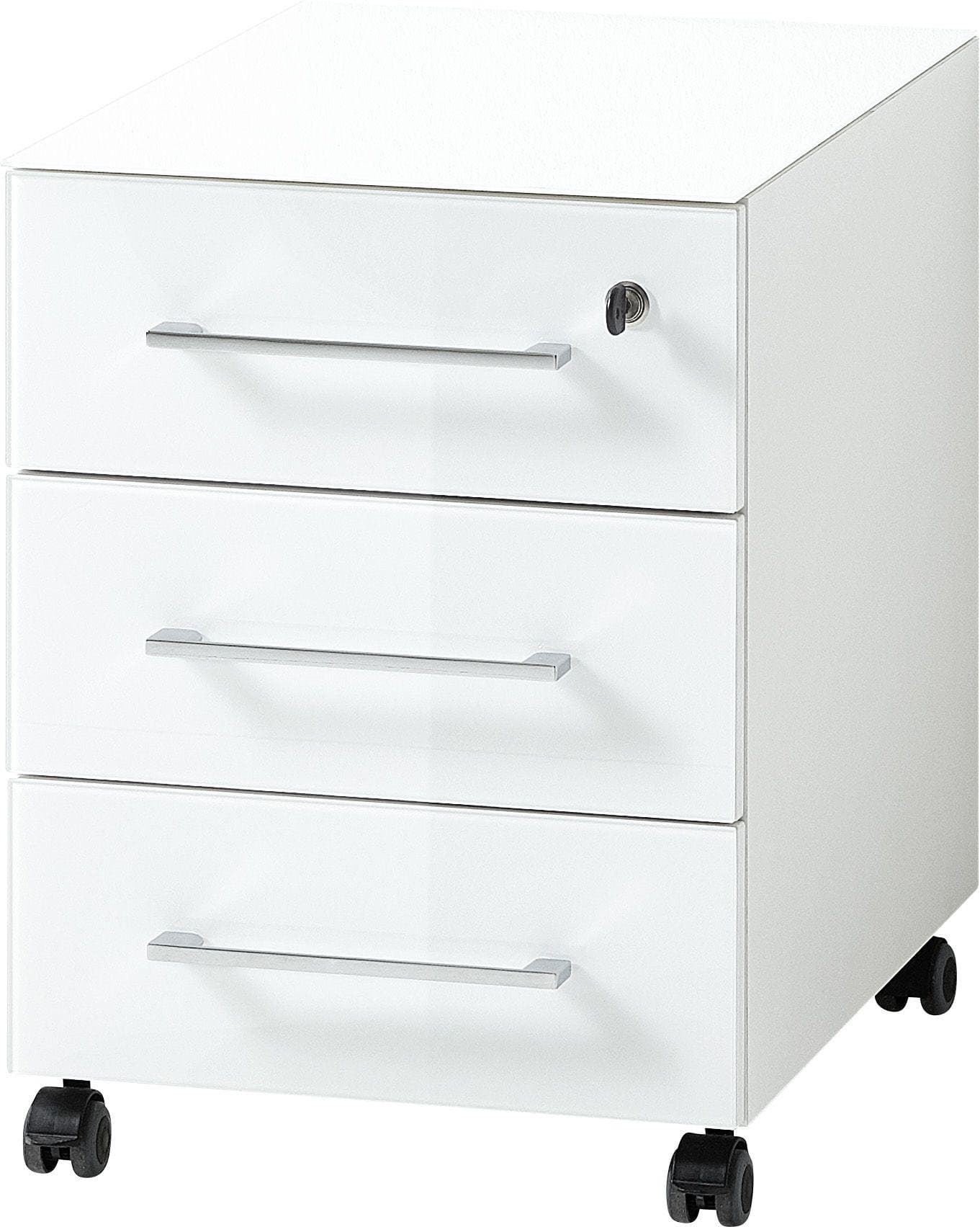 Mobiler Rollcontainer mit 3 Schubladen - Weiß & Pflegeleicht