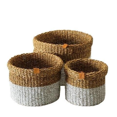 Korb Seegras Natur Dekoration