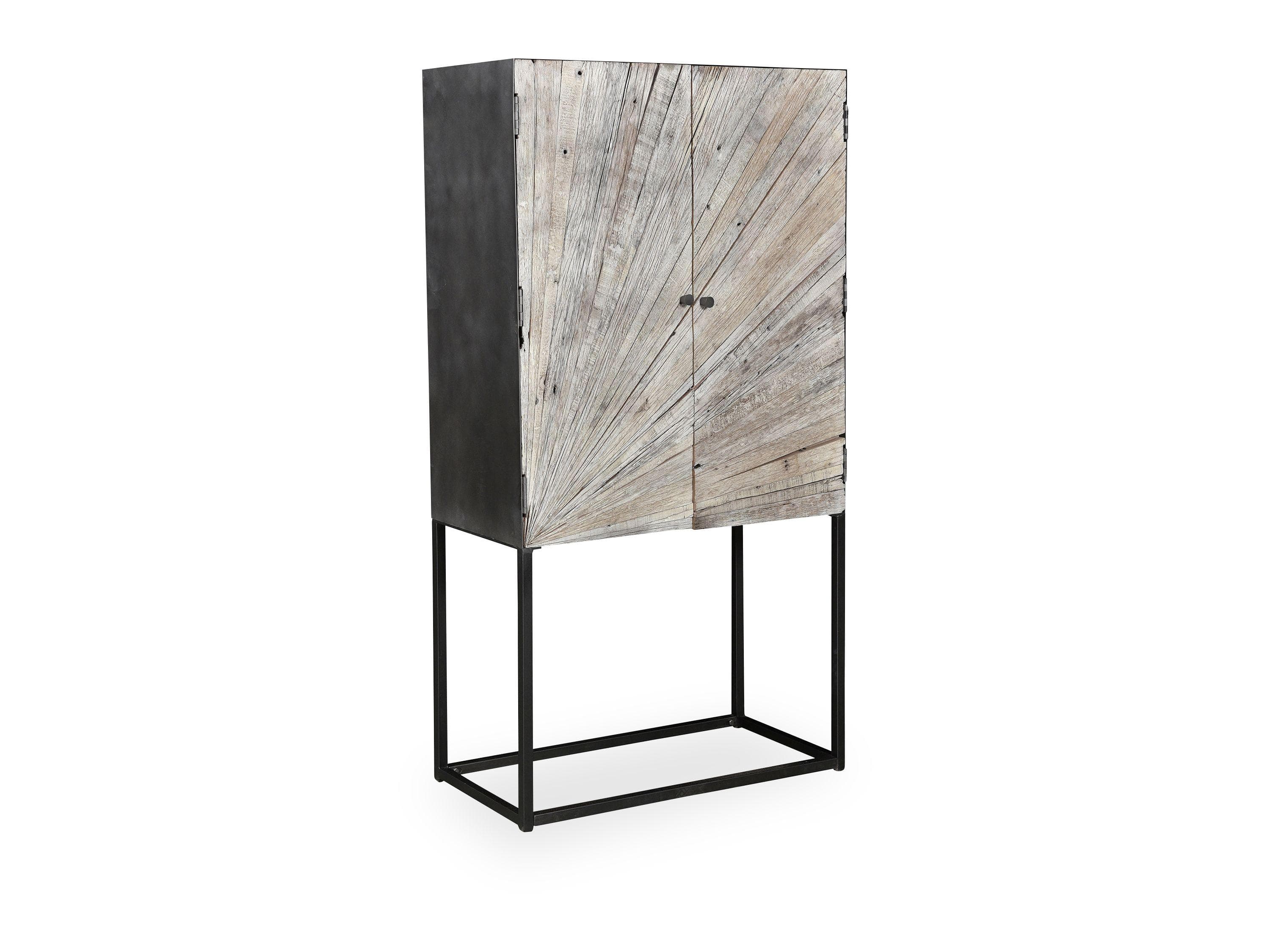 Schrank Harper Mumbai Graubraun Teakholz