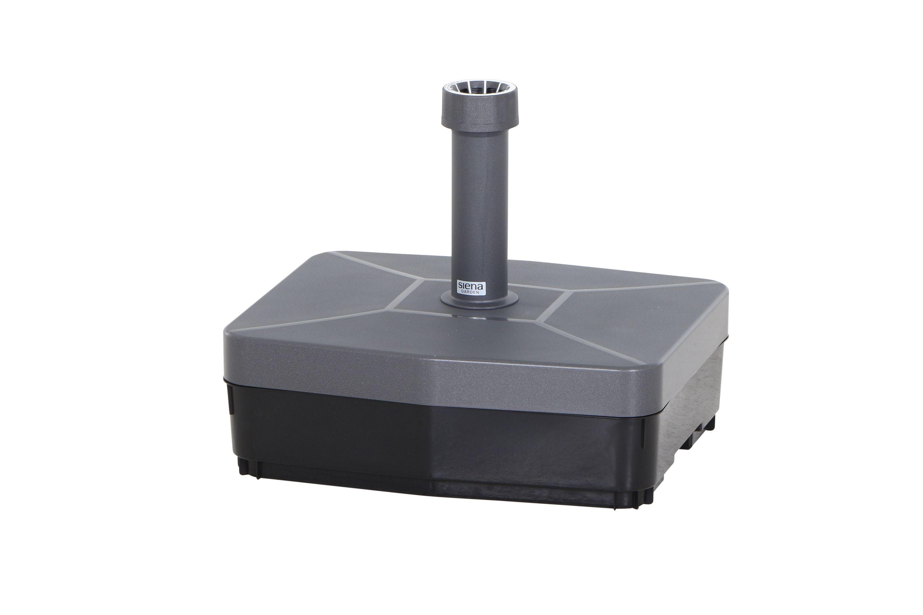 Eckiger Schirmständer aus Anthrazit für bis 45 kg