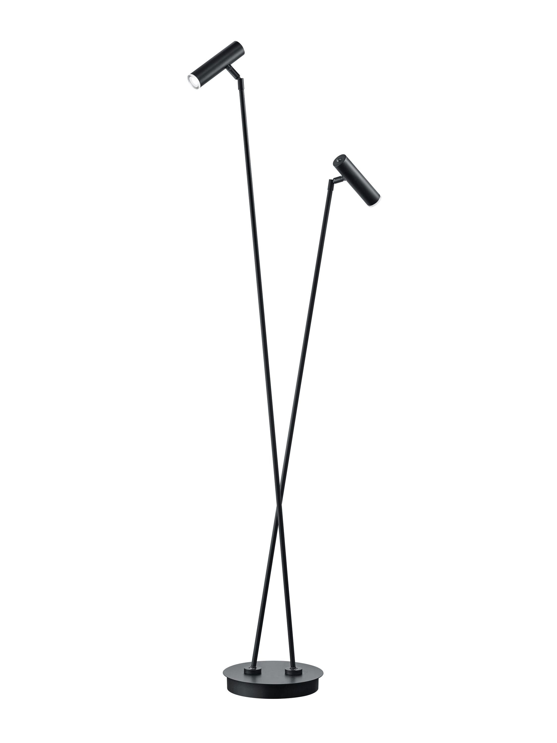 B-LEUCHTEN Schwarz LED Stehlampe mit Schalter und Schwenkfunktion