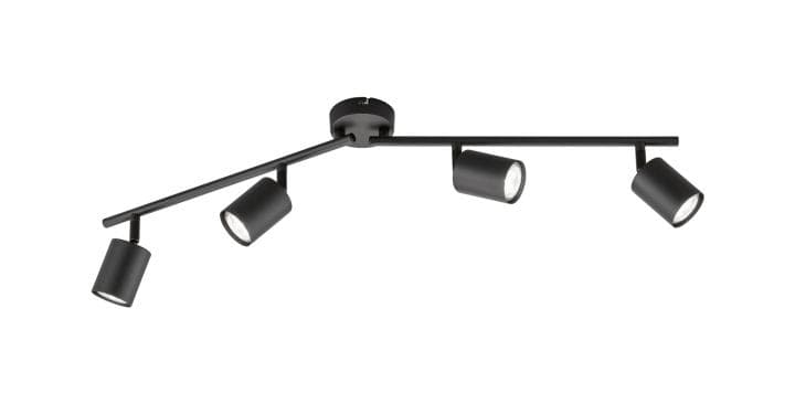 FISCHER & HONSEL Deckenspots Vano LED Warmweiß Schwarz Metall