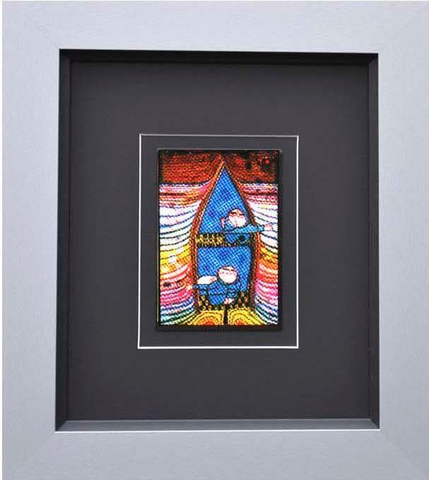 Kunstdruck HUNDERTWASSER Gerahmt Schwarz Bunt