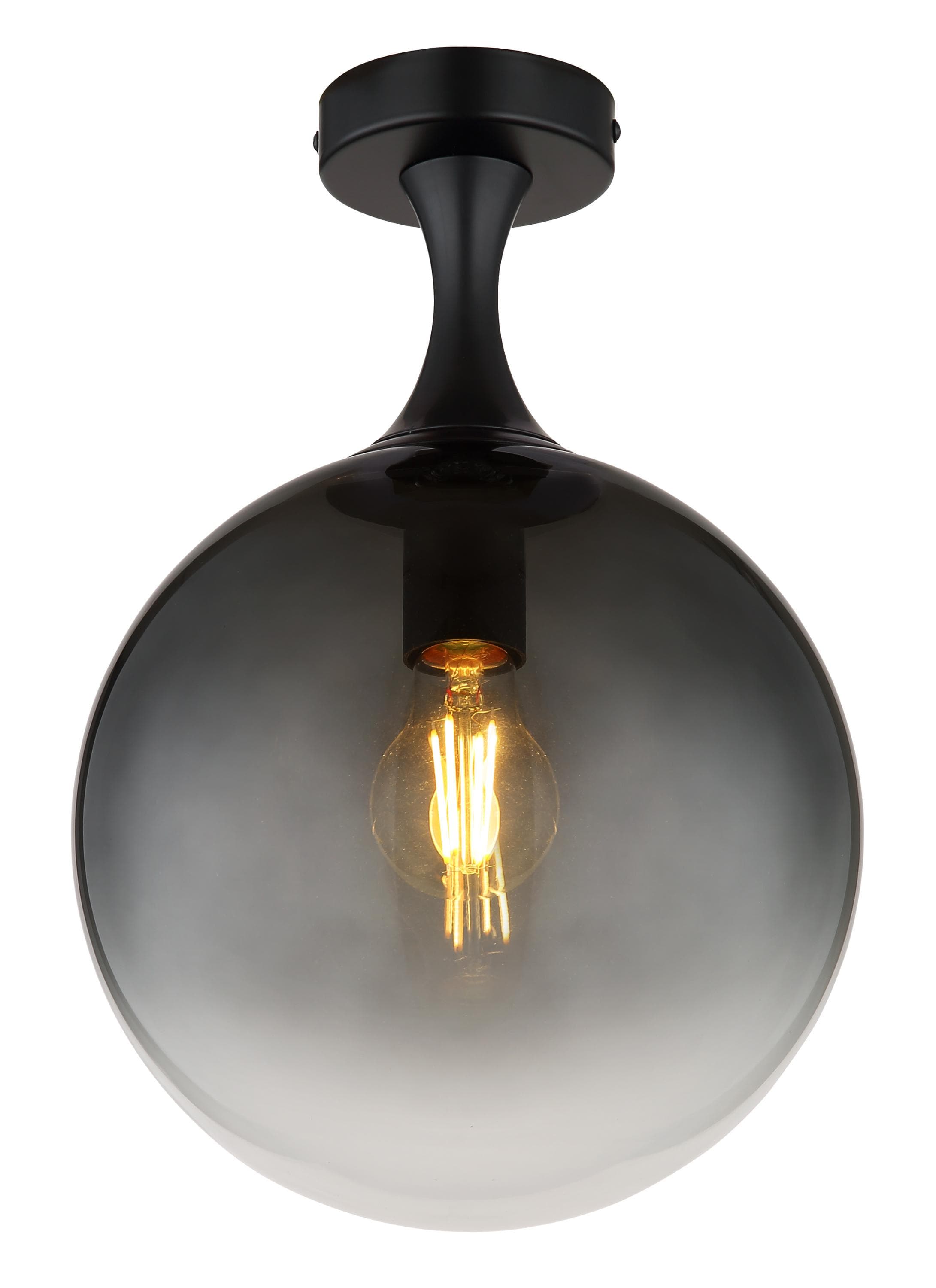 GLOBO LIGHTING Kugelleuchte LED Deckenlampe Rauchglas Schwarz