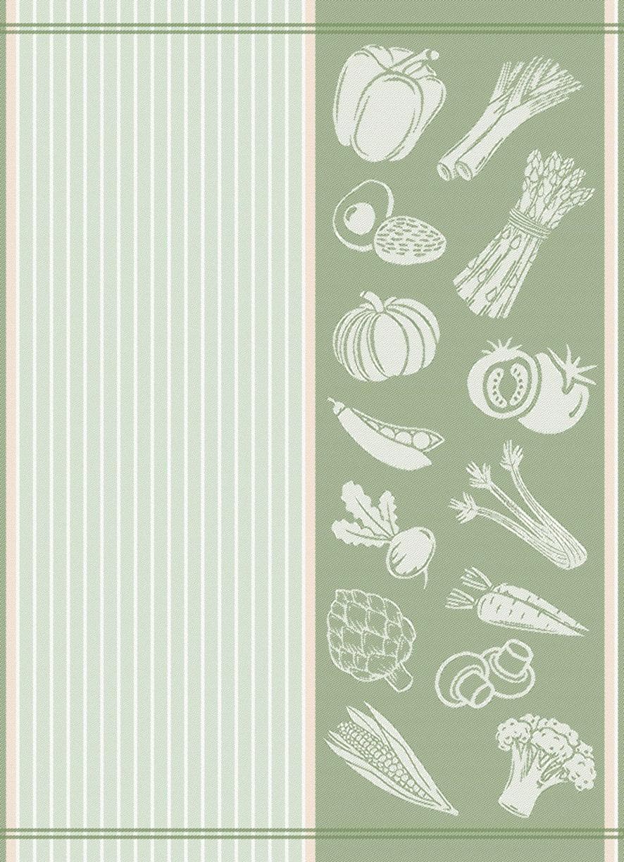 Geschirrtuch GEMÜSE Grün 55% Flachs 45% Baumwolle