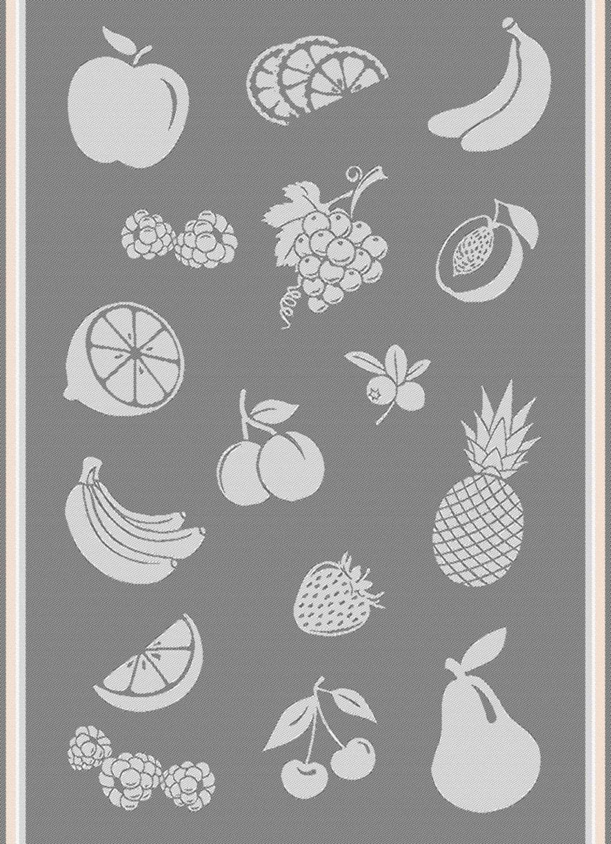 Geschirrtuch FRÜCHTE Anthrazit 55% Flachs 45% Baumwolle