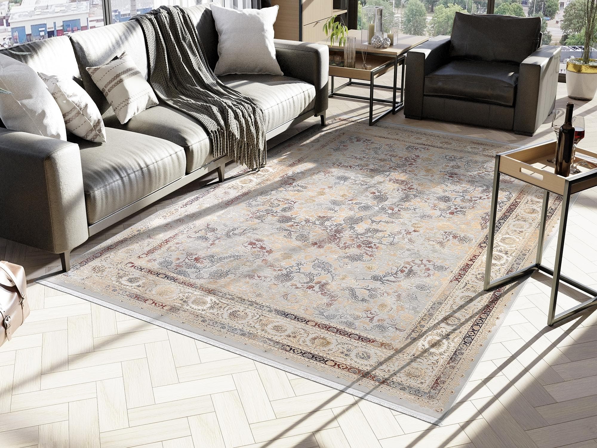 OCI Teppich Mystic Limited Grau Multicolor Orientalisch 200x200cm