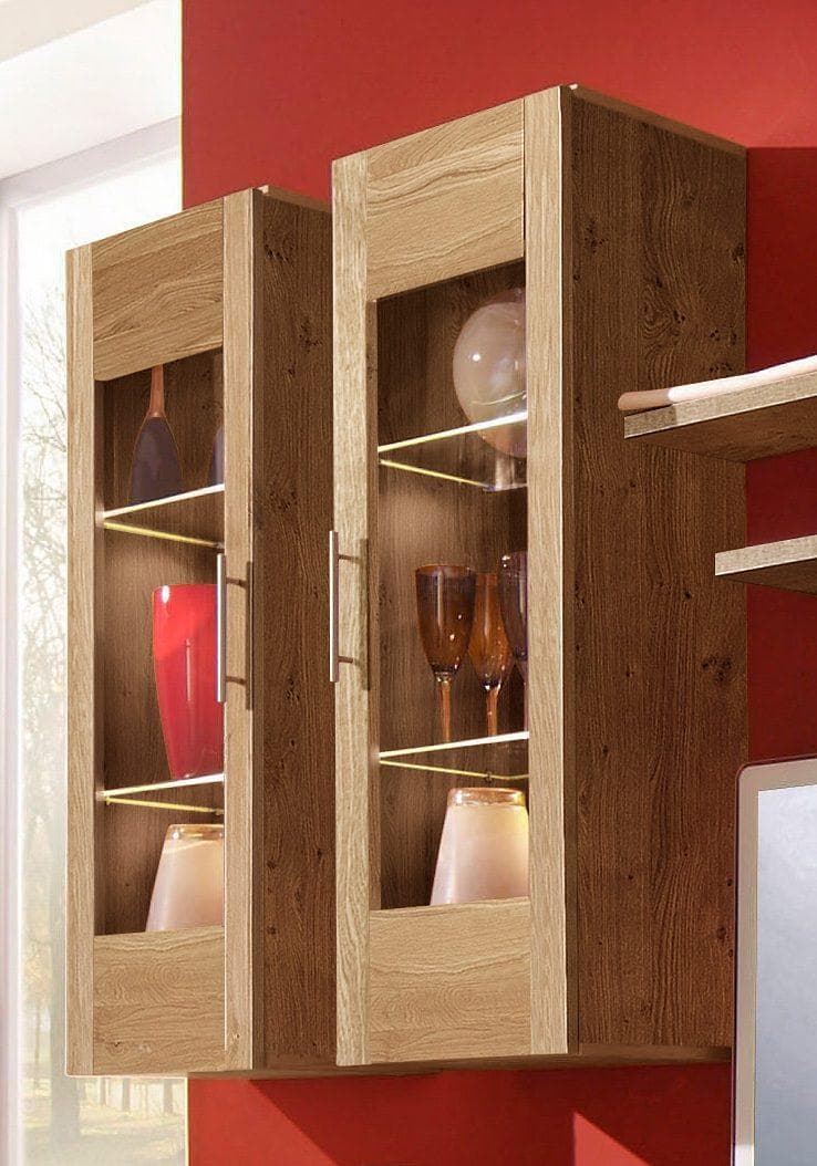 VOGL Möbelfabrik Hängevitrine mit Glaseinsatz und Rahmenoptik