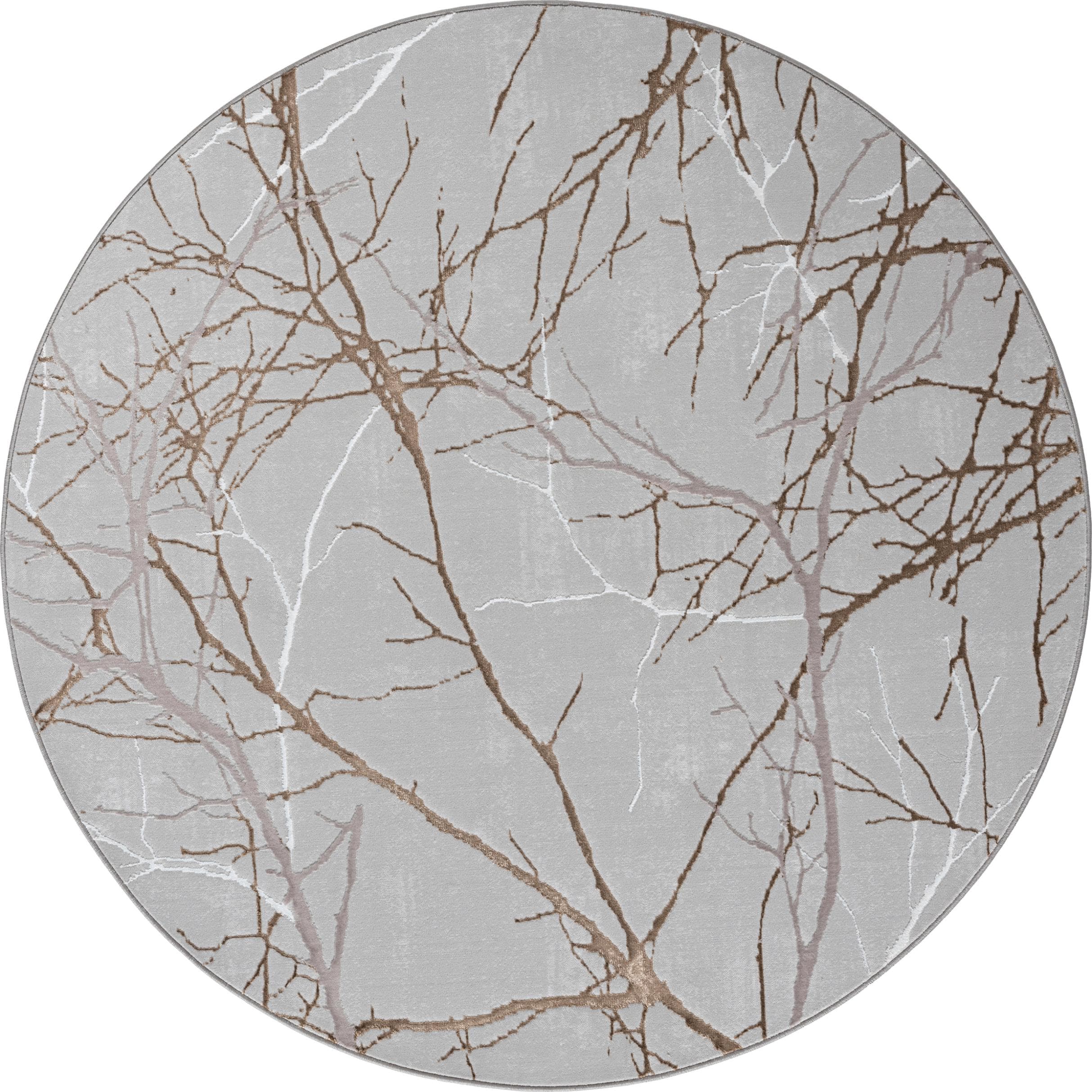 MERINOS Teppich Creation 50055 Grau Gold Glänzend Kurzflor