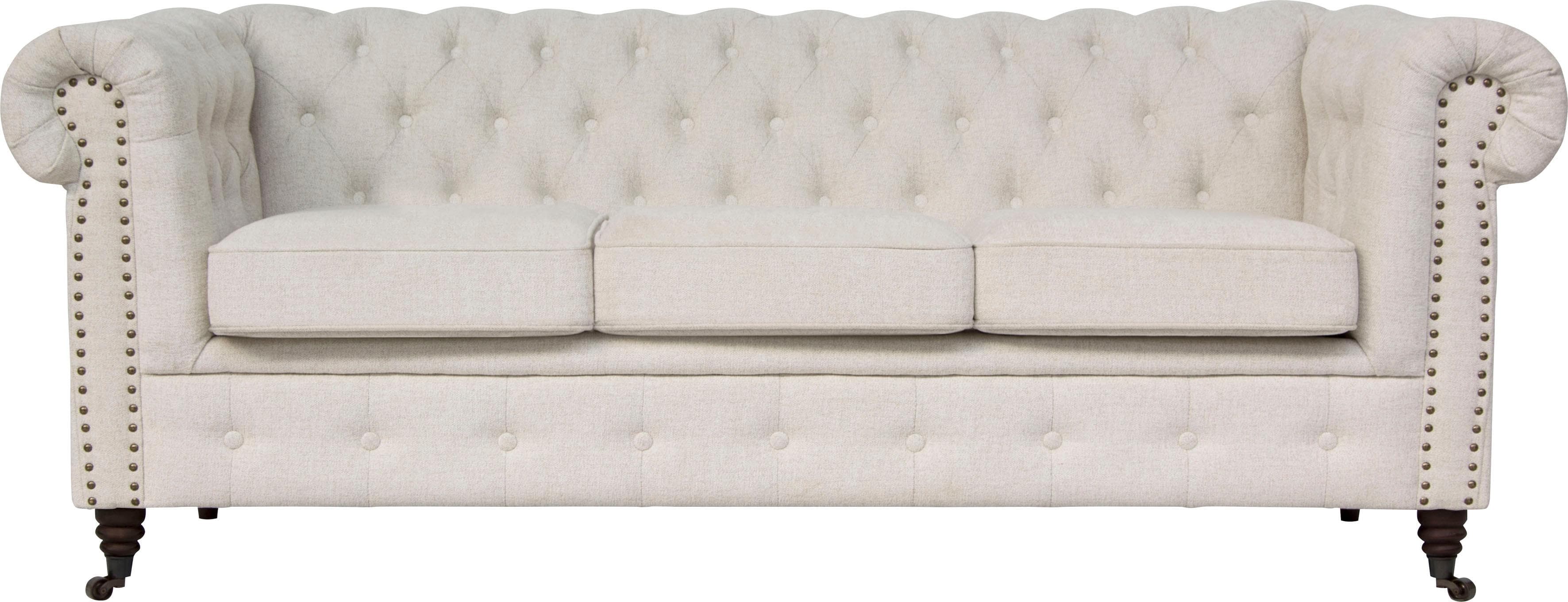 Chesterfield-Sofa HOME AFFAIRE Aarburg Beige Polyester