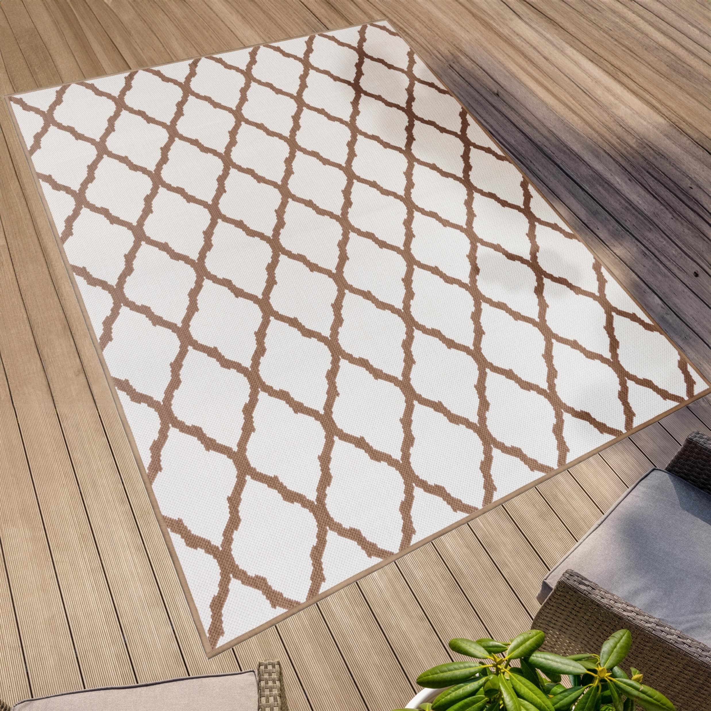 Primaflor Outdoorteppich REVERSO Rauten Braun/Beige