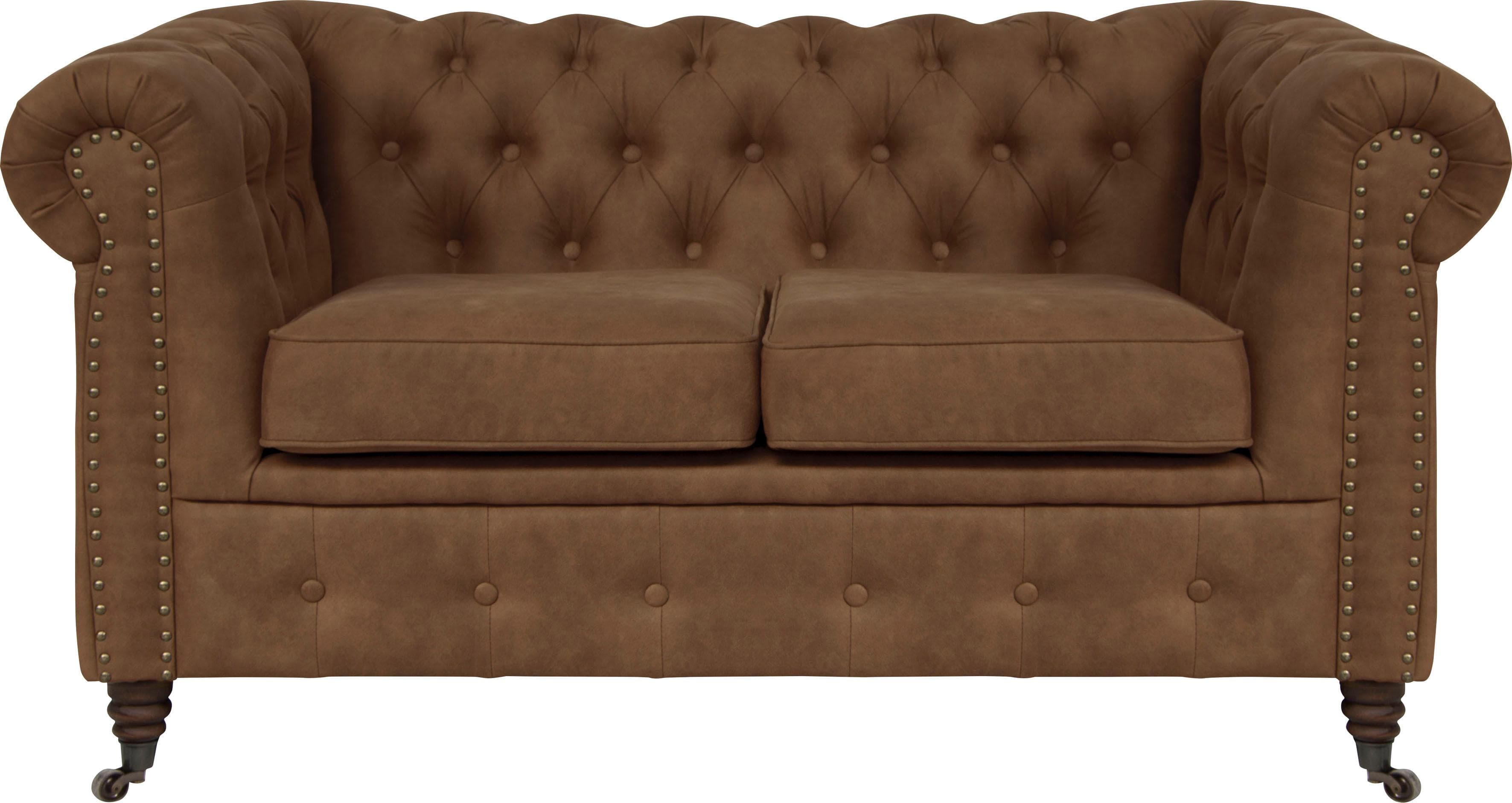 Home Affaire Chesterfield-Sofa Aarburg Cognac Microfaser
